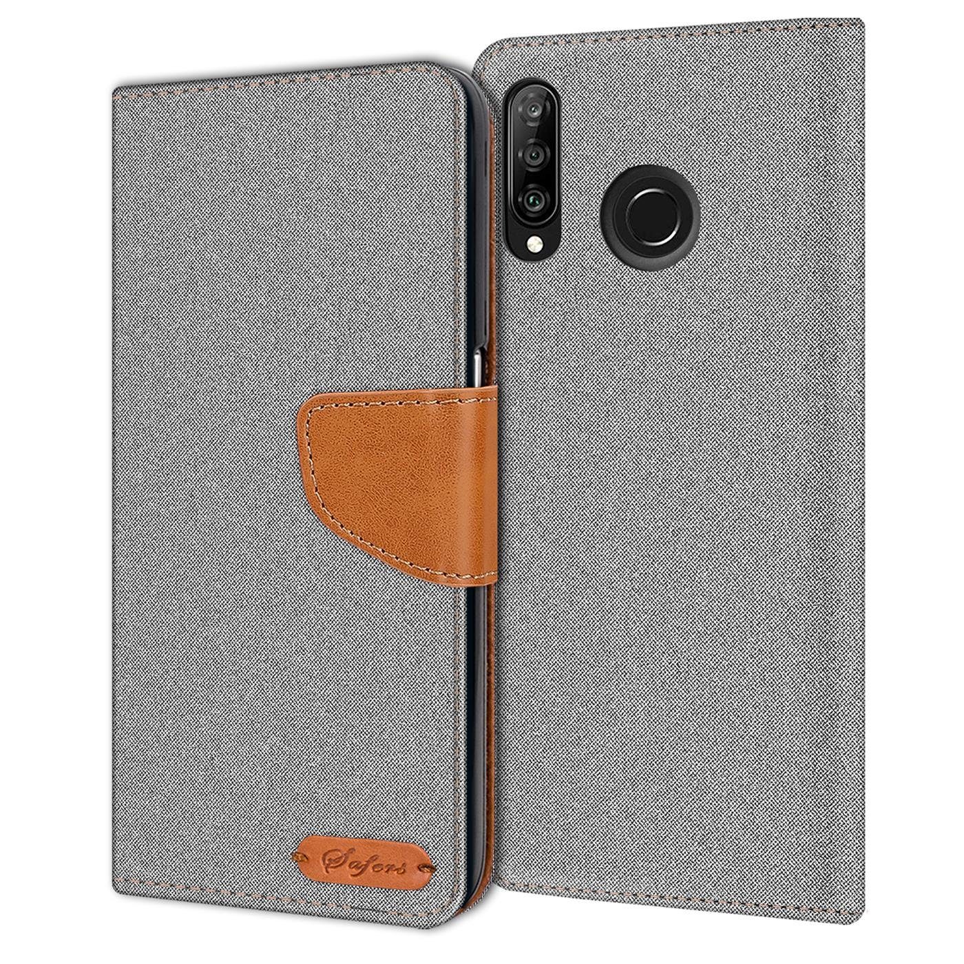 CoolGadget Handyhülle Denim Schutzhülle Flip Case für Huawei P30 Lite 6,2 Zoll, Book Cover Handy Tasche Hülle für P30 Lite New Edition Klapphülle