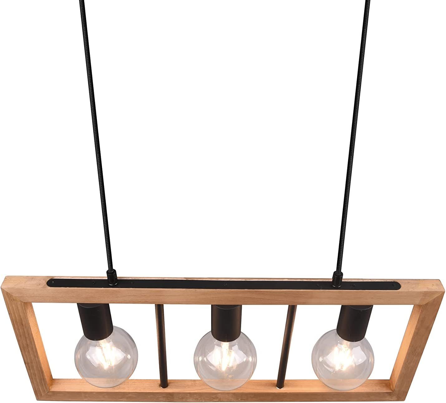 lightling Pendelleuchte Agathe, ohne Leuchtmittel, abhängig vom Leuchtmittel, stylische Pendellampe mit Woodframe
