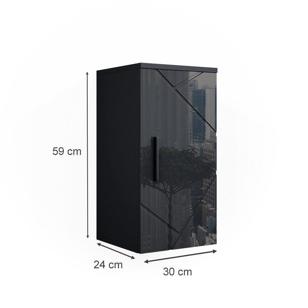 Vicco Hängeschrank Irma, Anthrazit Hochglanz, 30 x 59 cm (1-St)