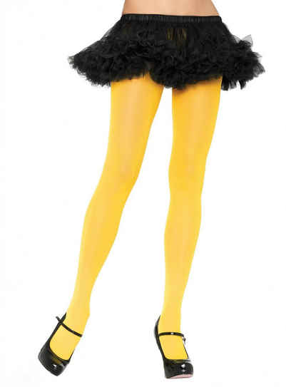 Leg Avenue Kostüm Strumpfhose gelb, Unverzichtbares Accessoire für Damen, vielseitig kombinierbares Kostümzubehör