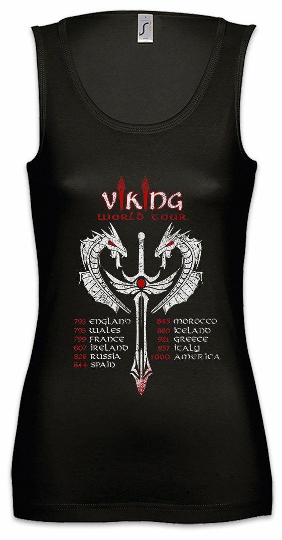 Urban Backwoods Tanktop Viking World Tour Ärmelloses Damen T-Shirt Vikings Wikinger Lodbrok Floki Rollo Thor