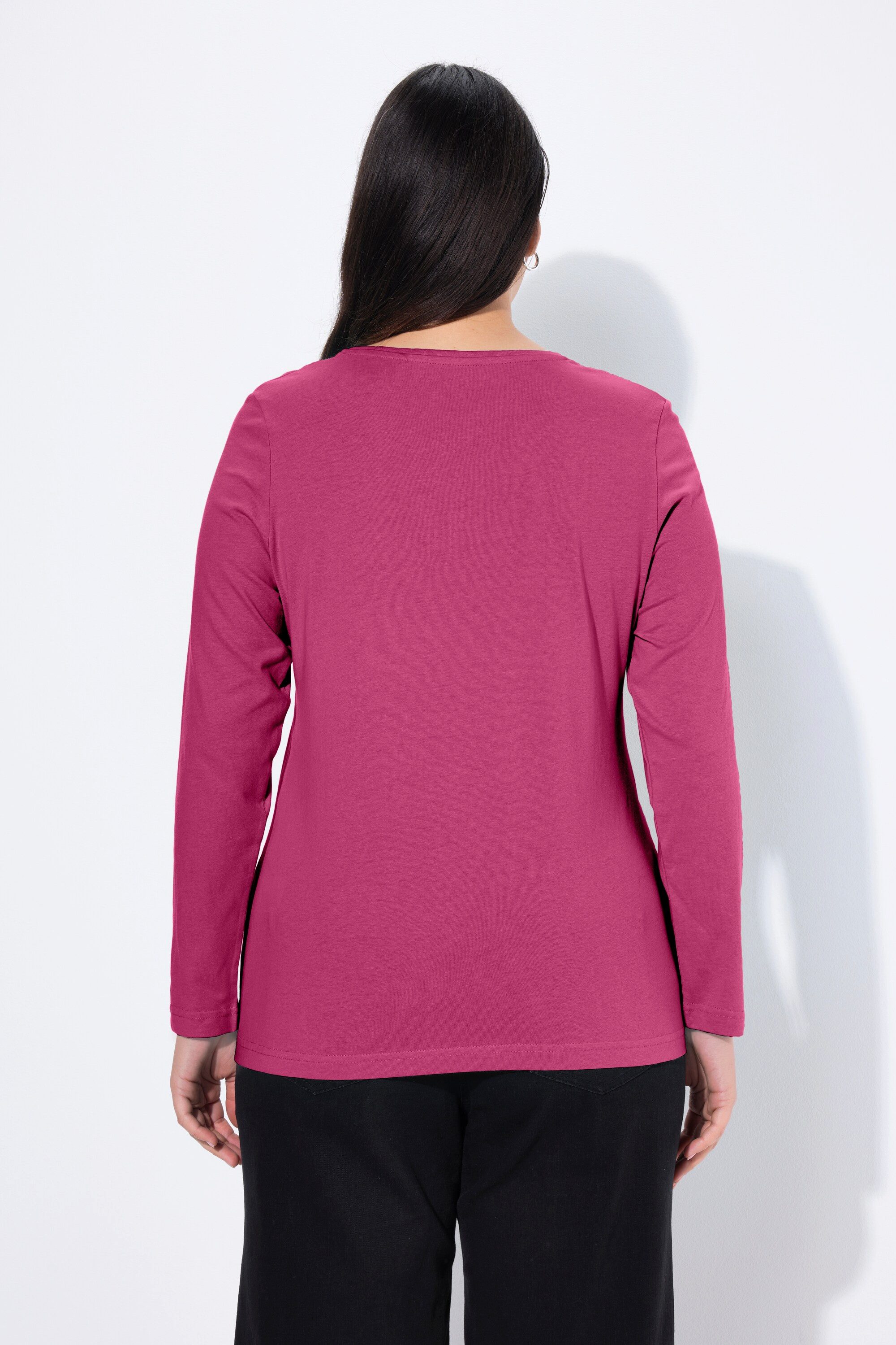 Ulla Popken T-Shirt Shirt Slim Rundhalsausschnitt Langarm – Bild 3 von 4