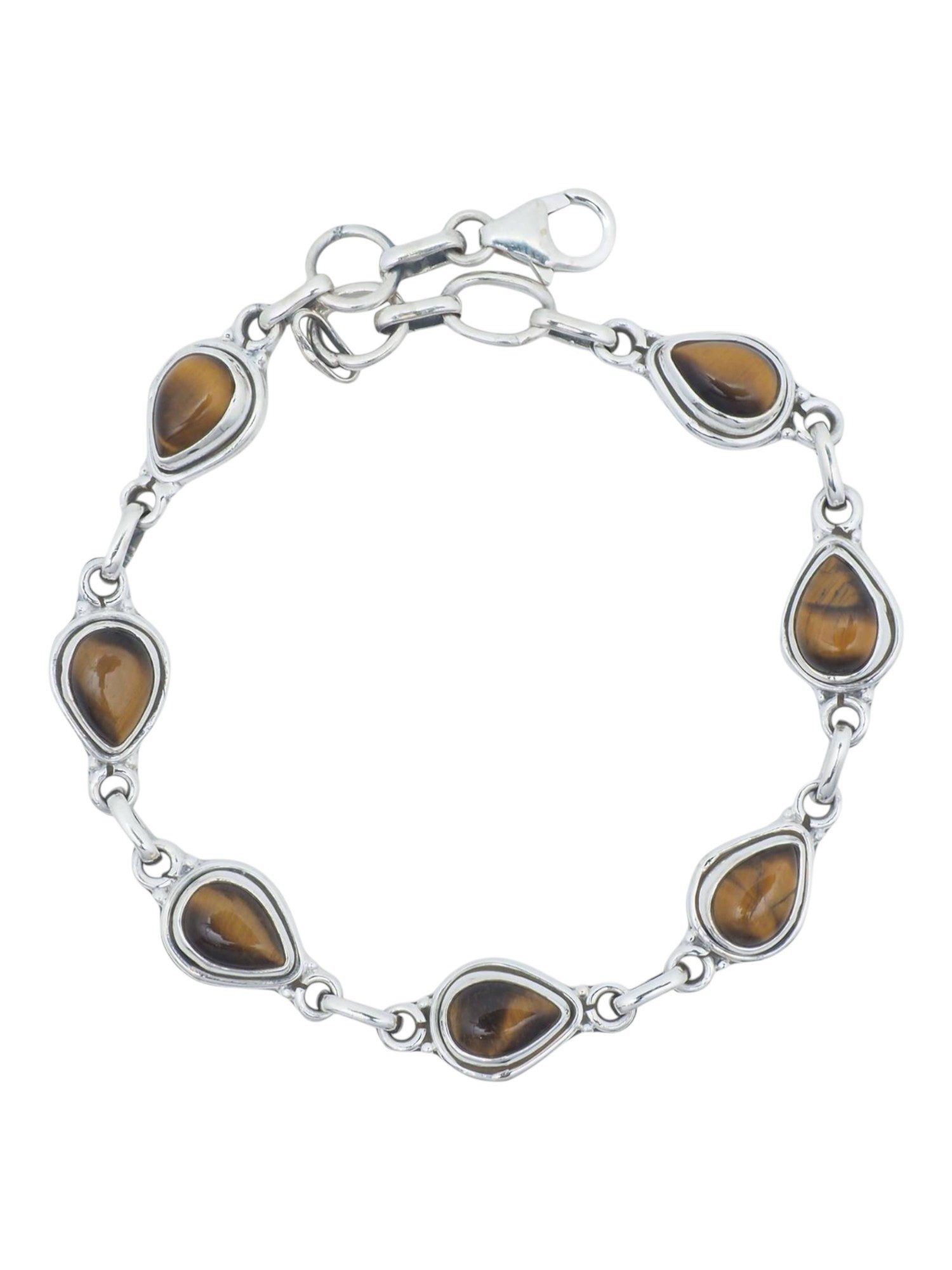 Silberarmband SARALA Tropfen aus 925 Silber mit Tigerauge
