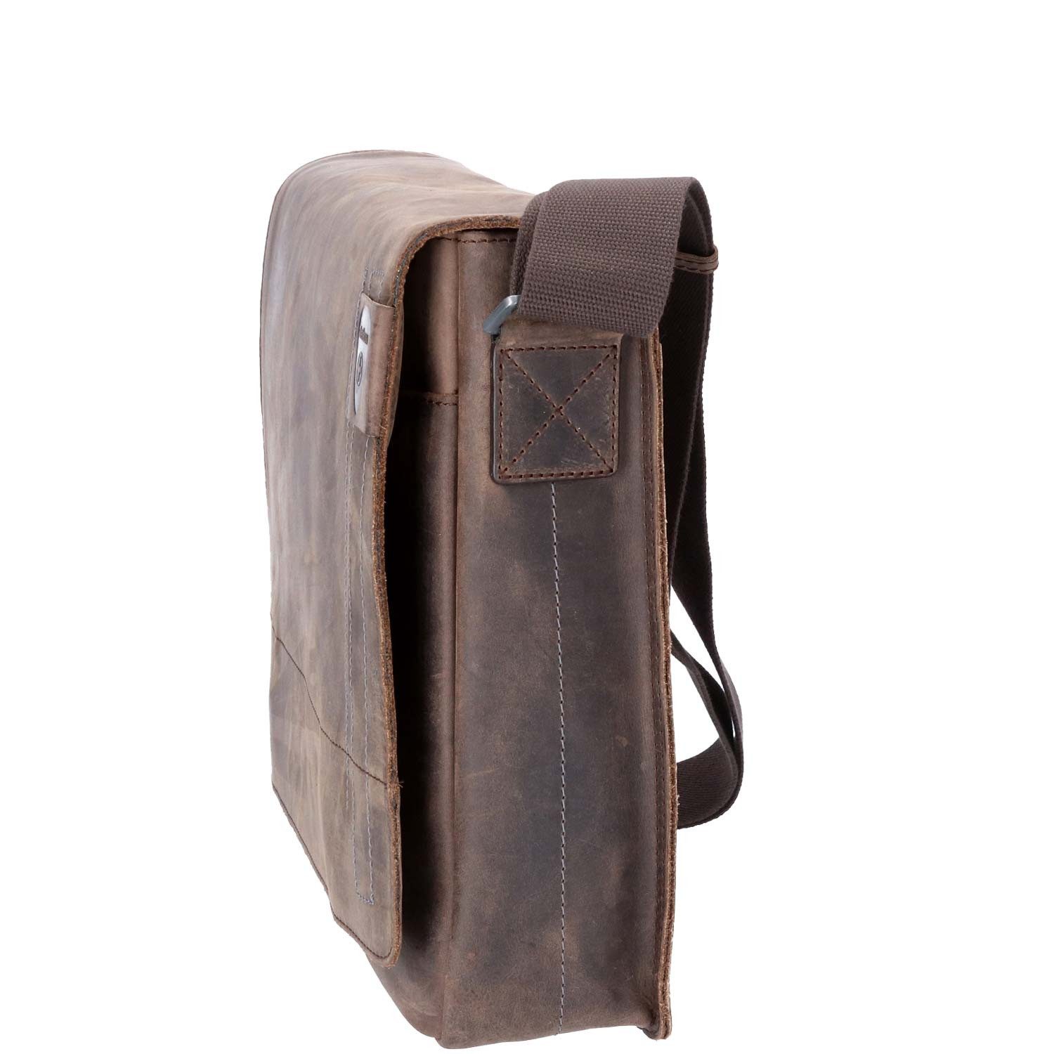 Strellson Umhängetasche Strellson Leder Messenger Richmond Jeremy dark brown (1, 1-tlg., 1)