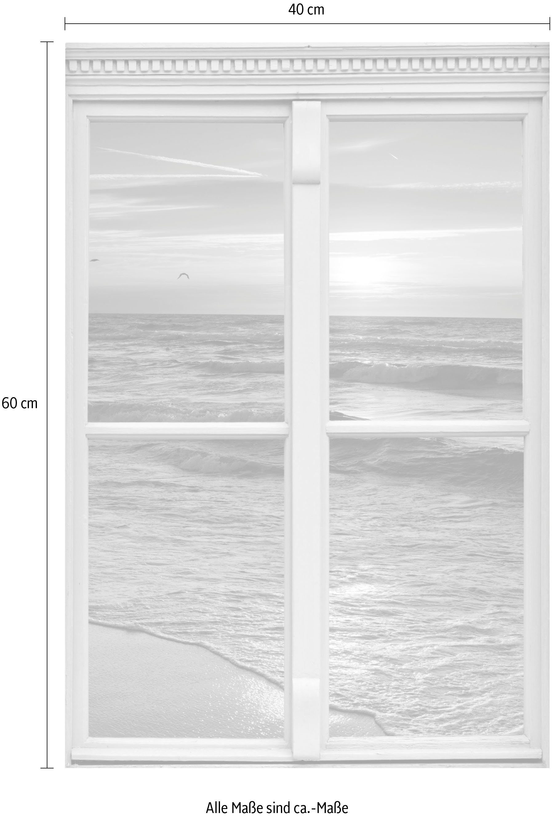 queence Wandsticker Sonnenuntergang, Wandsticker, Wandbild, selbstklebend, 3D, Fenster
