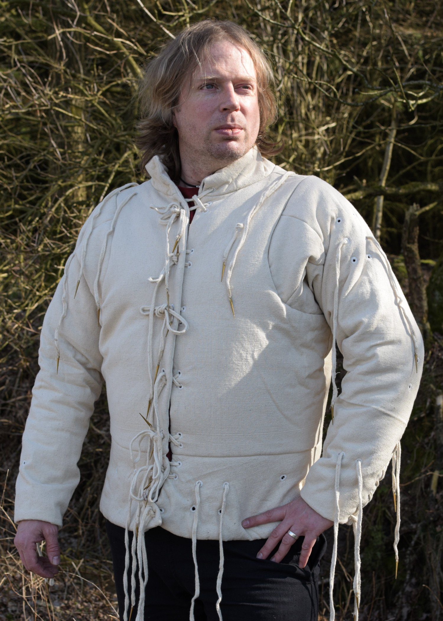 Battle Merchant Ritter-Kostüm Gepolstertes Rüstwams mit Nesteln, Gr. XL