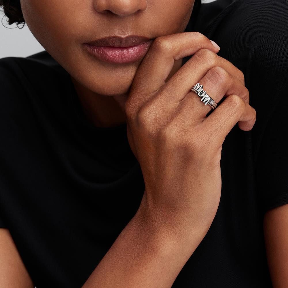 Pandora Fingerring PANDORA MUM Damenringe Moments, teilbar, Sterlingsilber