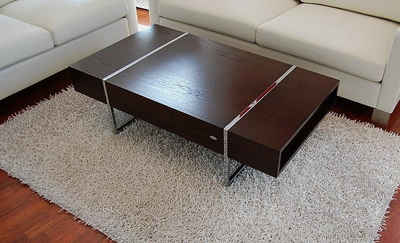 carl svensson Couchtisch Design Couchtisch Tisch N-111 Walnuss / Wenge Chrom Carl Svensson