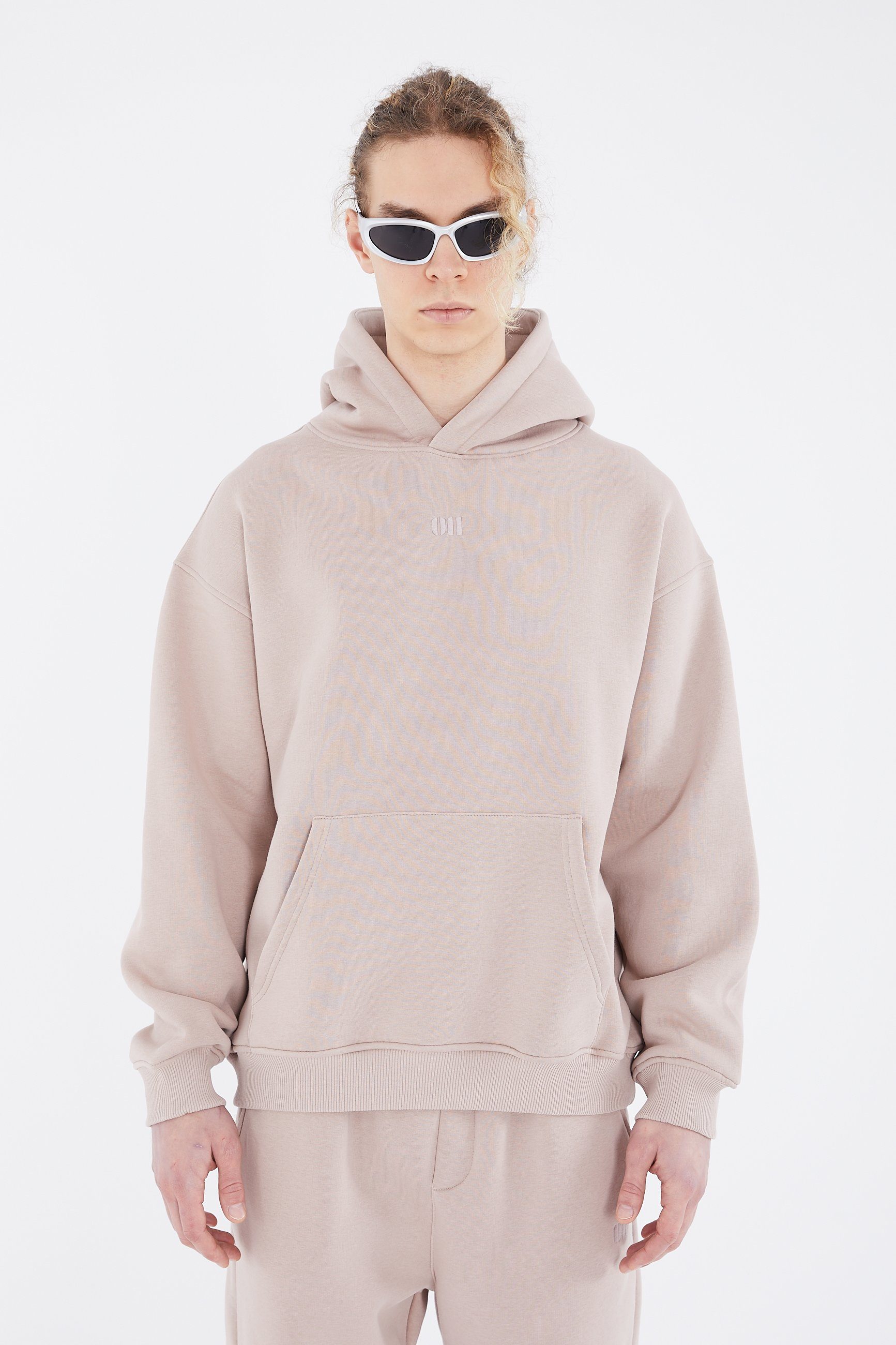 OSSY HOMER Hoodie Oversize Hoodie einfarbig Basic Baumwolle Kapuzenpullover 320gsm