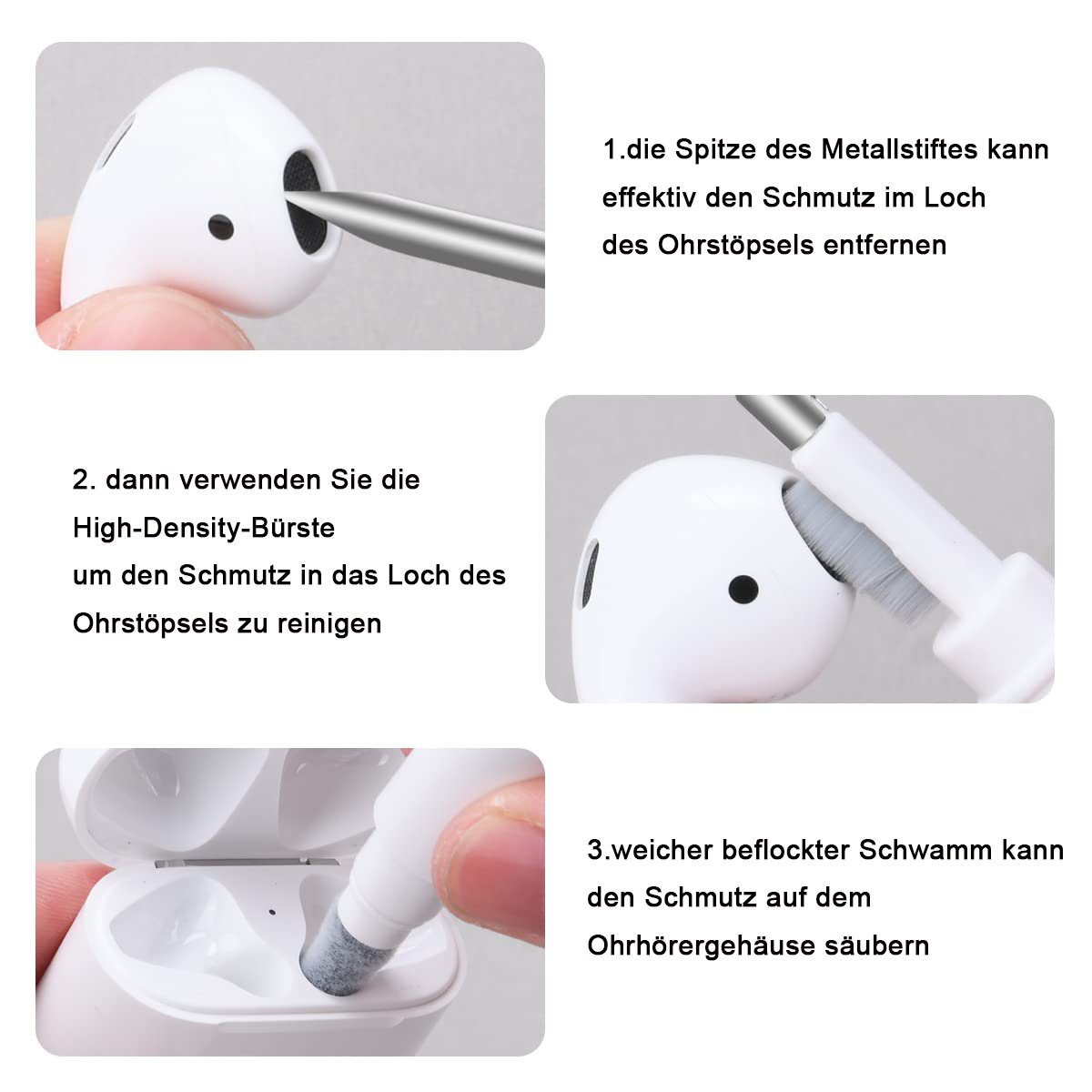 Bürste Multifunktions-Reinigungsstift weiche Bluetooth-Kopfhörer für Reinigungsbürste Jormftte