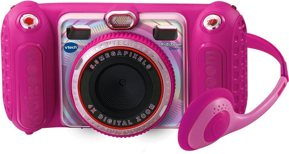 Vtech® KidiZoom Duo Pro Kinderkamera (inkluisve Kopfhörer), Mit über 70  Fotoeffekten und zahlreichen Foto- rahmen und Stempeln