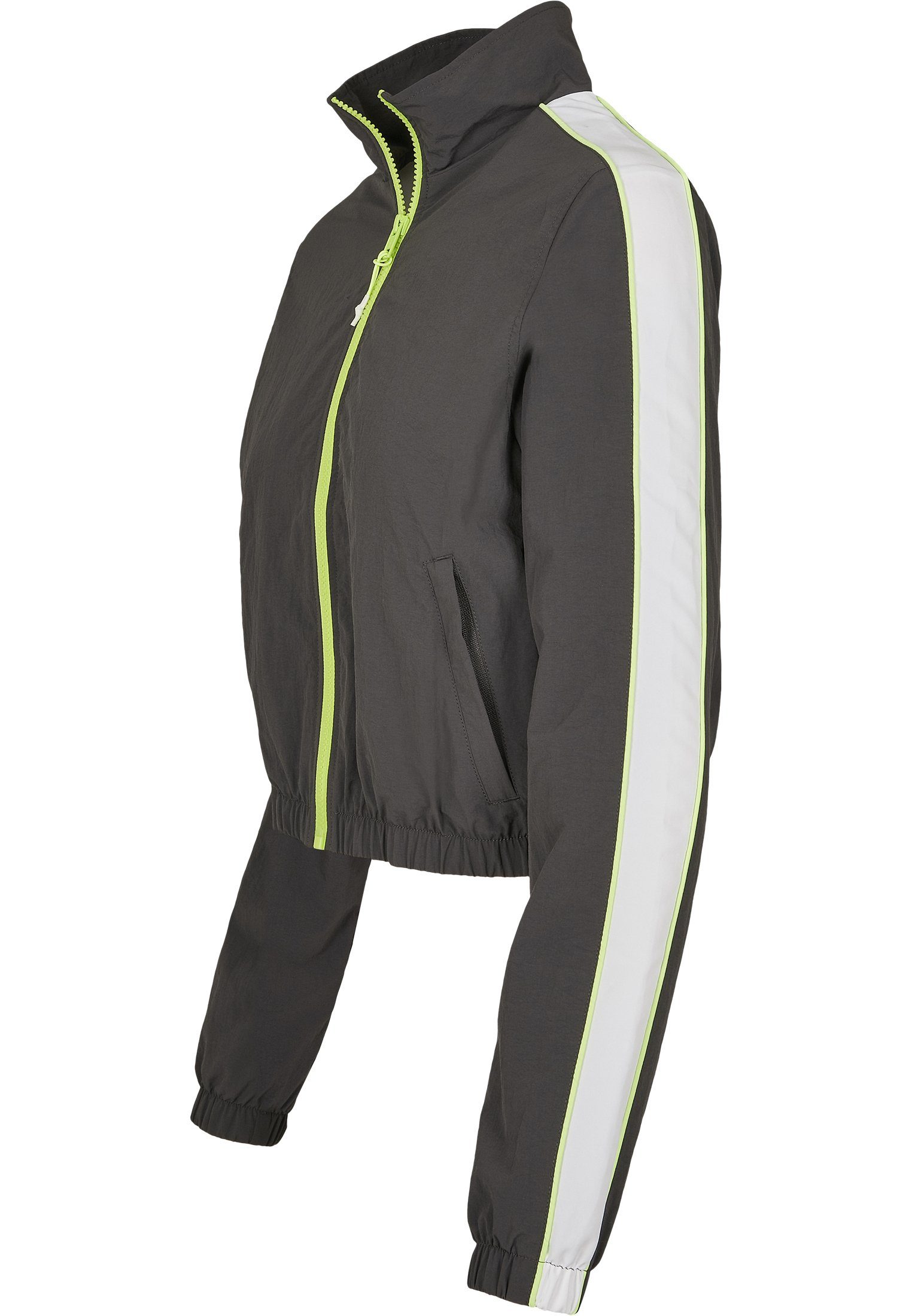 Ladies CLASSICS darkshadow/electriclime URBAN Damen Track Outdoorjacke Short (1-St) Jacket Piped