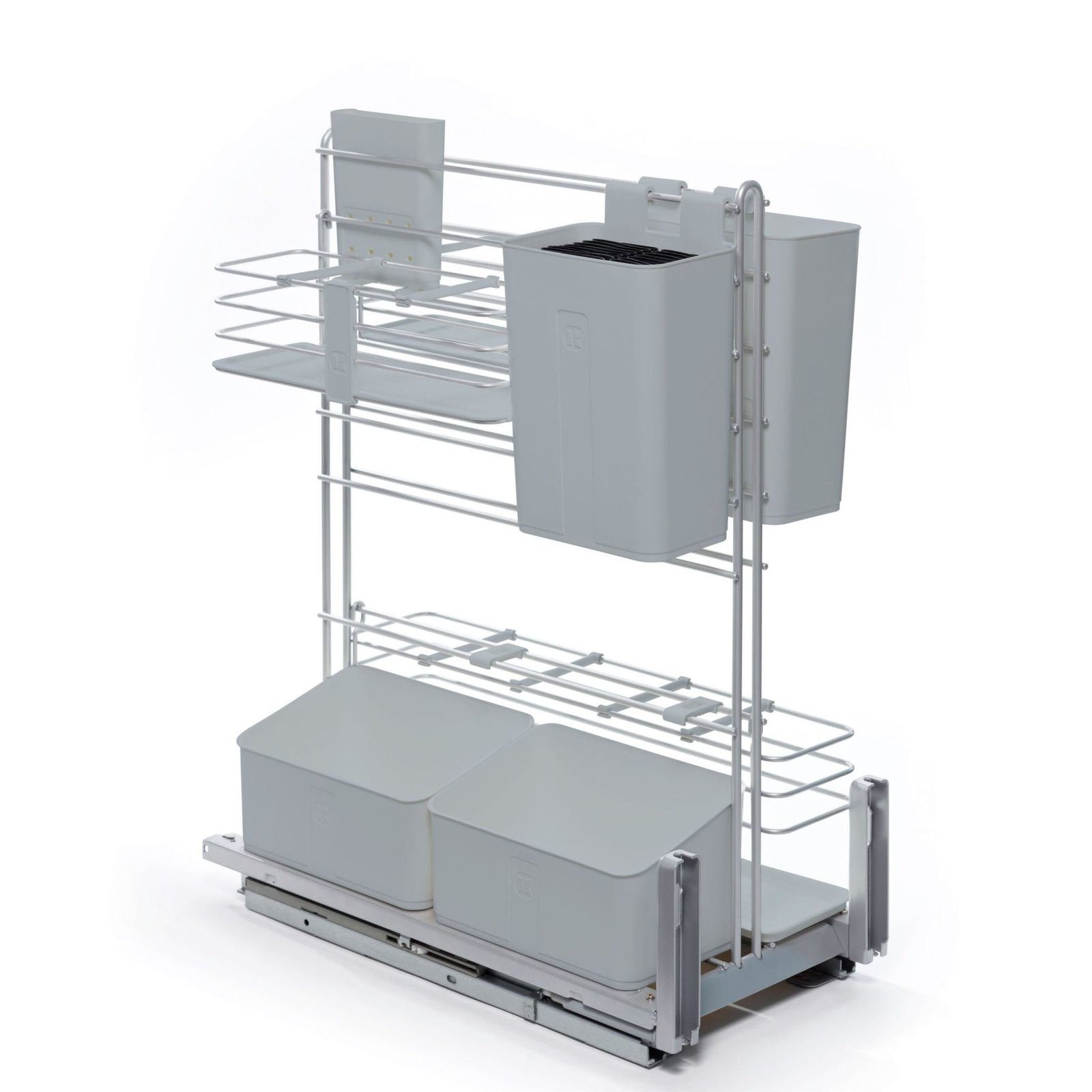Kesseböhmer Auszugsboden CookingAGENT Unterschrankauszug für Kochutensilien, silbergrau, für 300 mm Korpusbreite, 260 x 489 x 625 mm