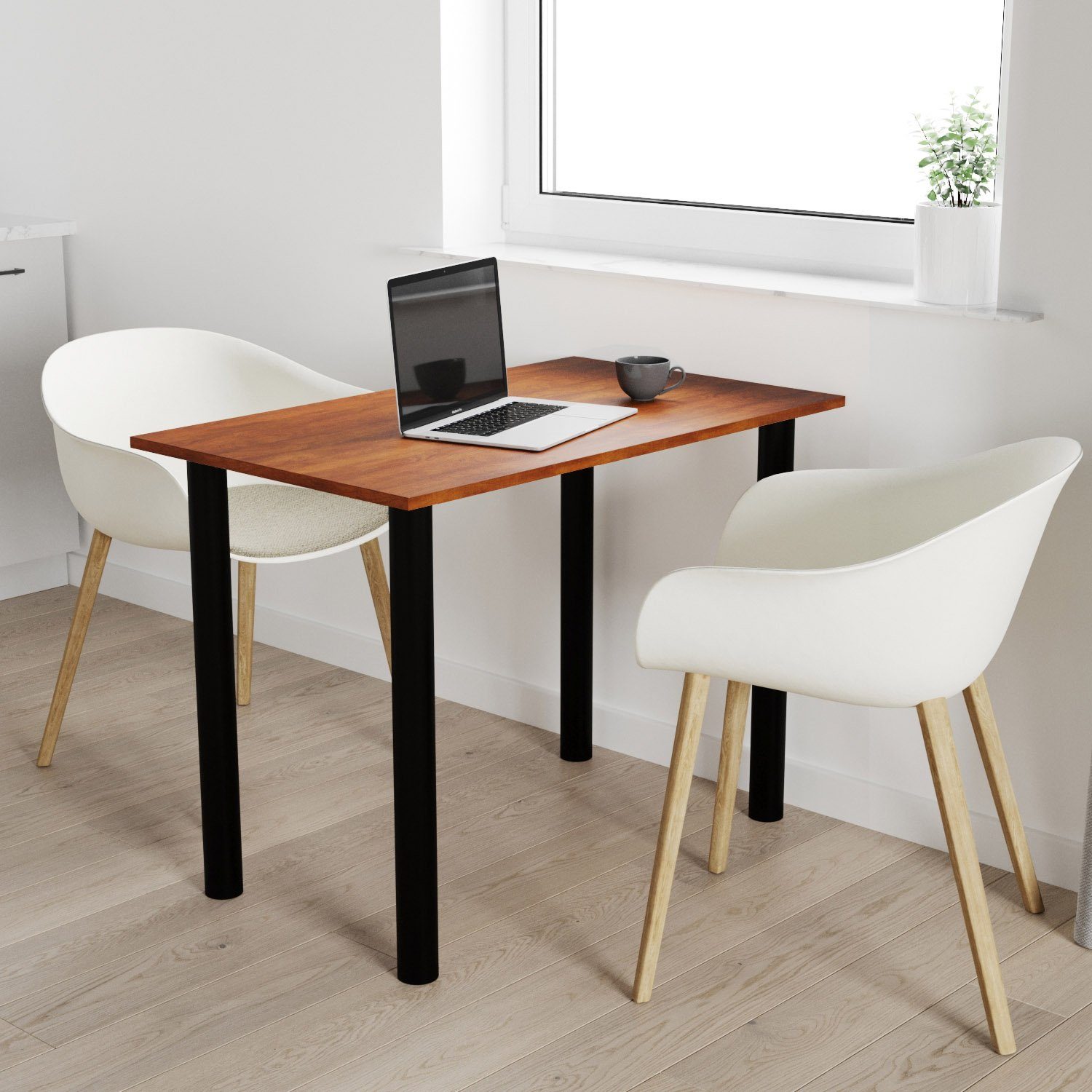 schwarzen Caravaggio AKKE Bürotisch Esszimmertisch mit Küchentisch 2mm Esstisch, PVC Beinen