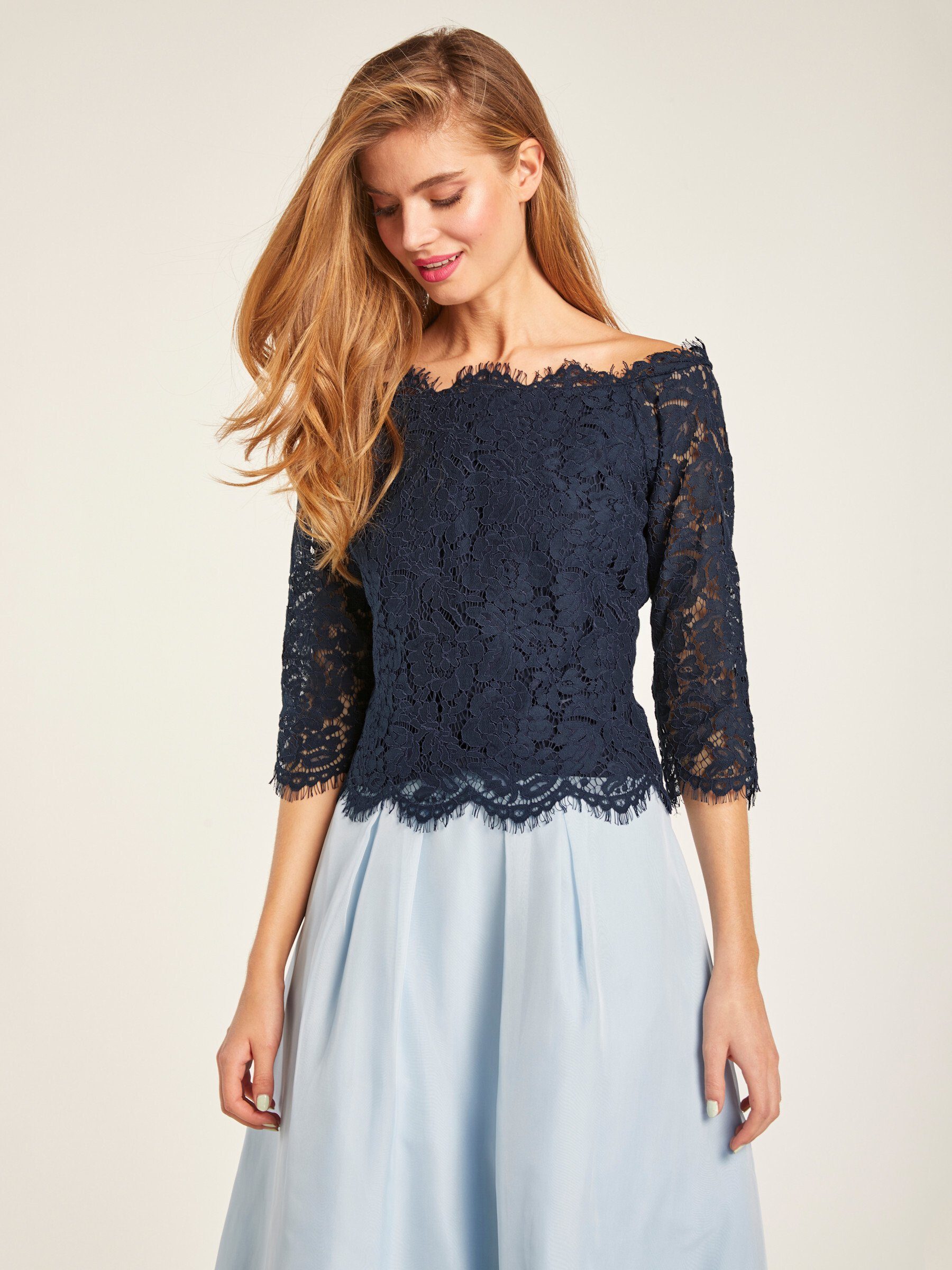 heine Klassische Bluse Spitzenbluse . günstig online kaufen