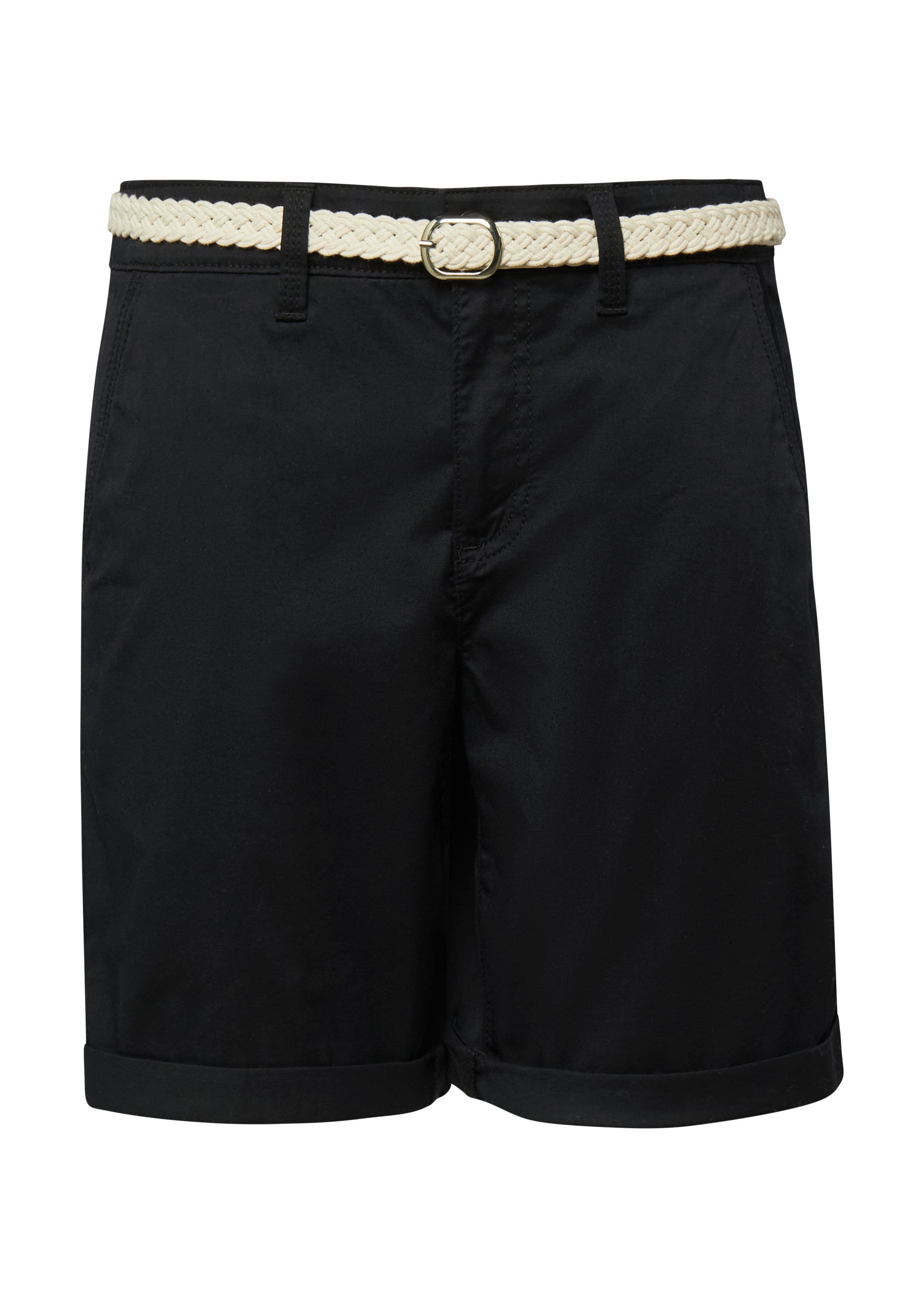 s.Oliver Shorts Hose Shorts mit geflochtenem Gürtel und Garment Dye