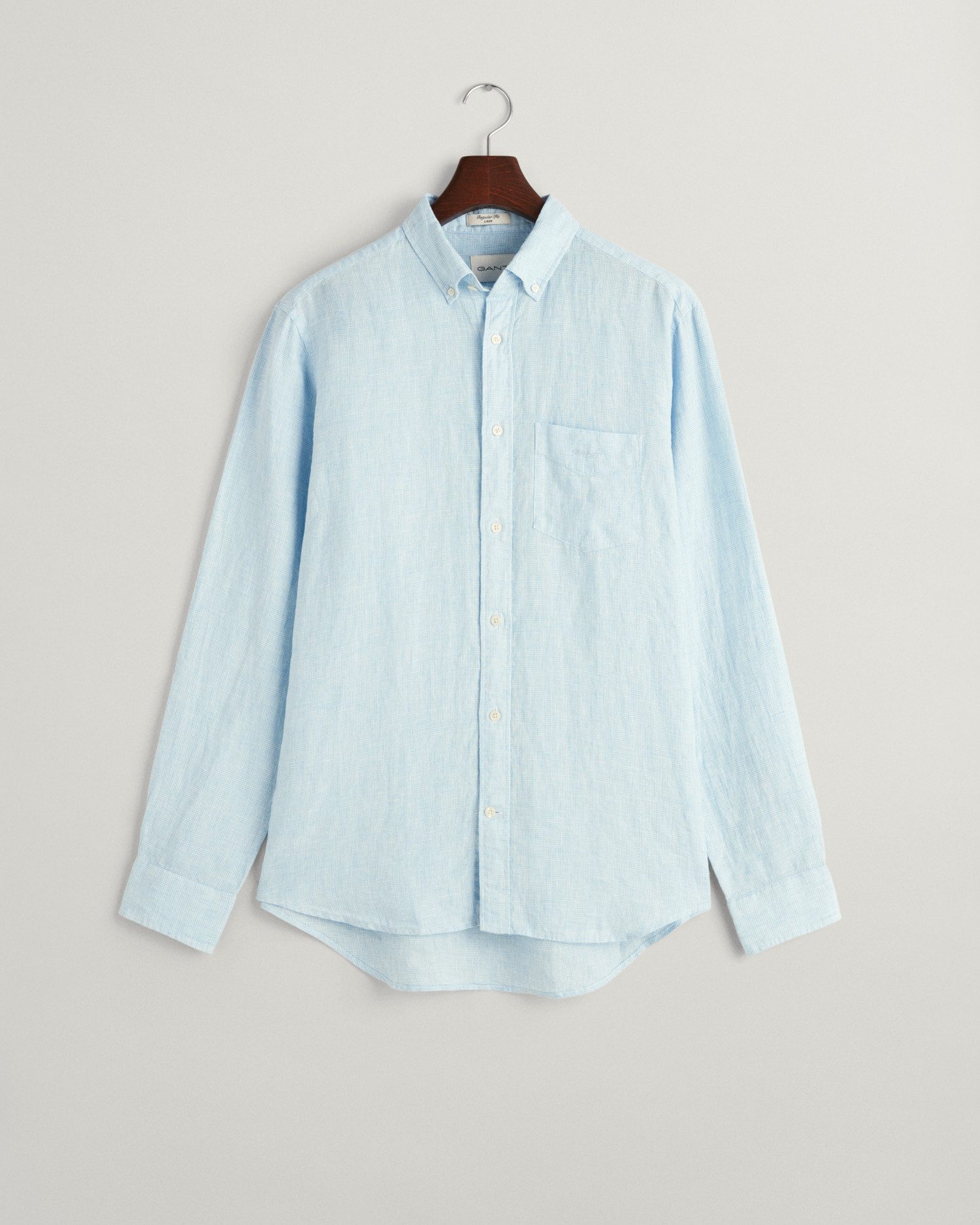 Gant Kurzarmshirt REG LINEN HOUNDSTOOTH SHIRT