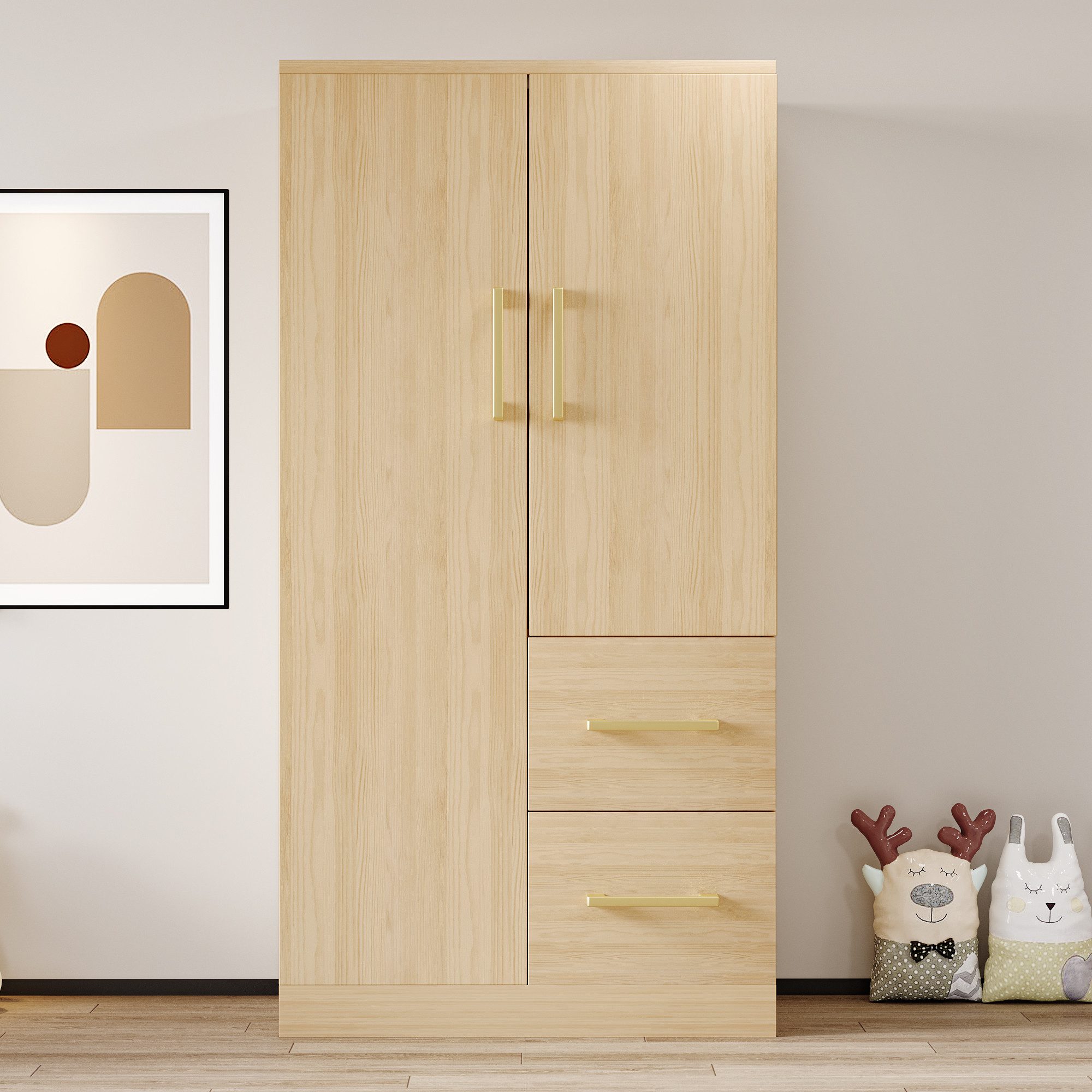 ANYSUN Kleiderschrank Schrank mit Schubladen und Staufächern (Set, 1er Set) BadmöbelBreite 70 cm