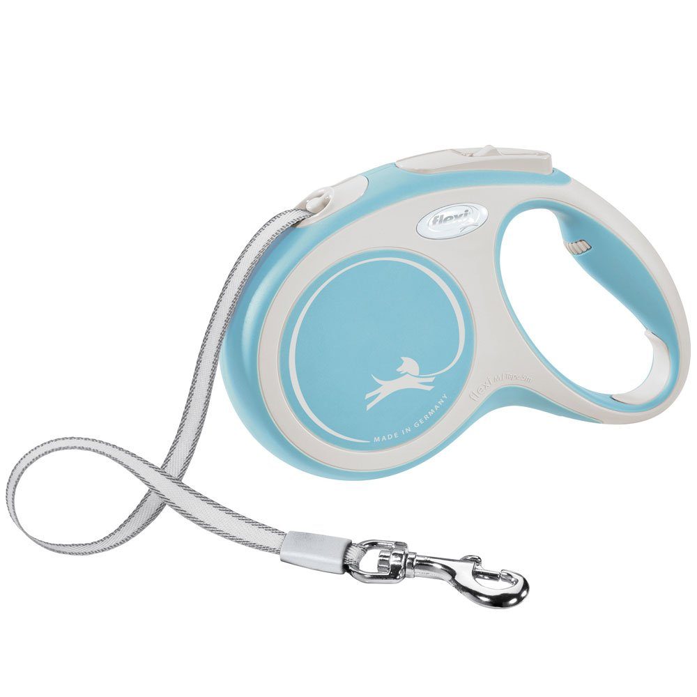 Flexileine FLEXI Rollleine New COMFORT Gurt - 5m, bis 25kg Farbe: hellblau