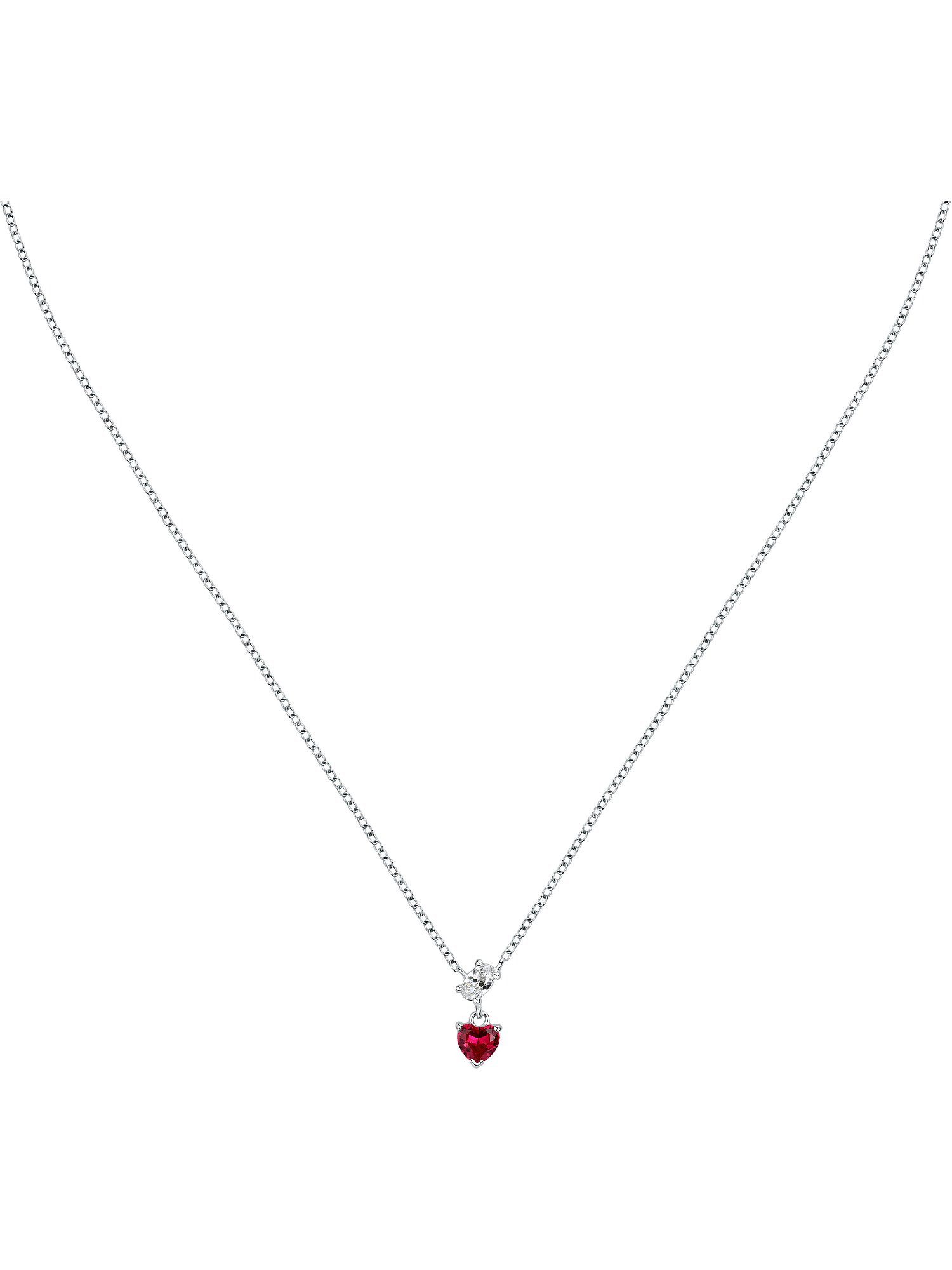 Silberkette FAVS Damen-Kette 925er Silber 1 Zirkonia Herz