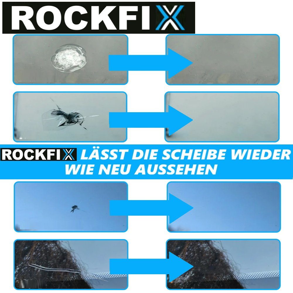 Windschutzscheiben Glas-Reparaturset Reparatur Steinschlag repair Frontscheibe MAVURA Glas Reparatur ROCKFIX Steinschlagreparatur, Kit Set