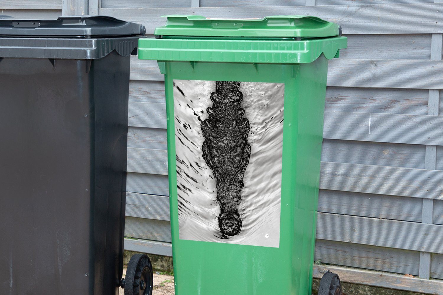 - Container, (1 Krokodil St), MuchoWow Abfalbehälter Wandsticker - Sticker, Reptilien Amerika Mülleimer-aufkleber, Mülltonne,
