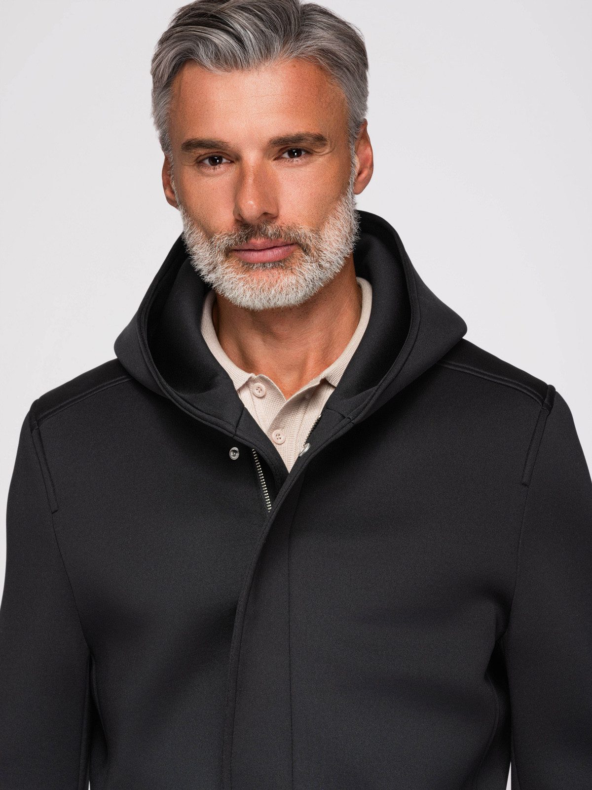 OMBRE Wintermantel Herren Wintermantel mit Kapuze und regulärer Passform Schwarz XXL (kein Set, 1-tlg)