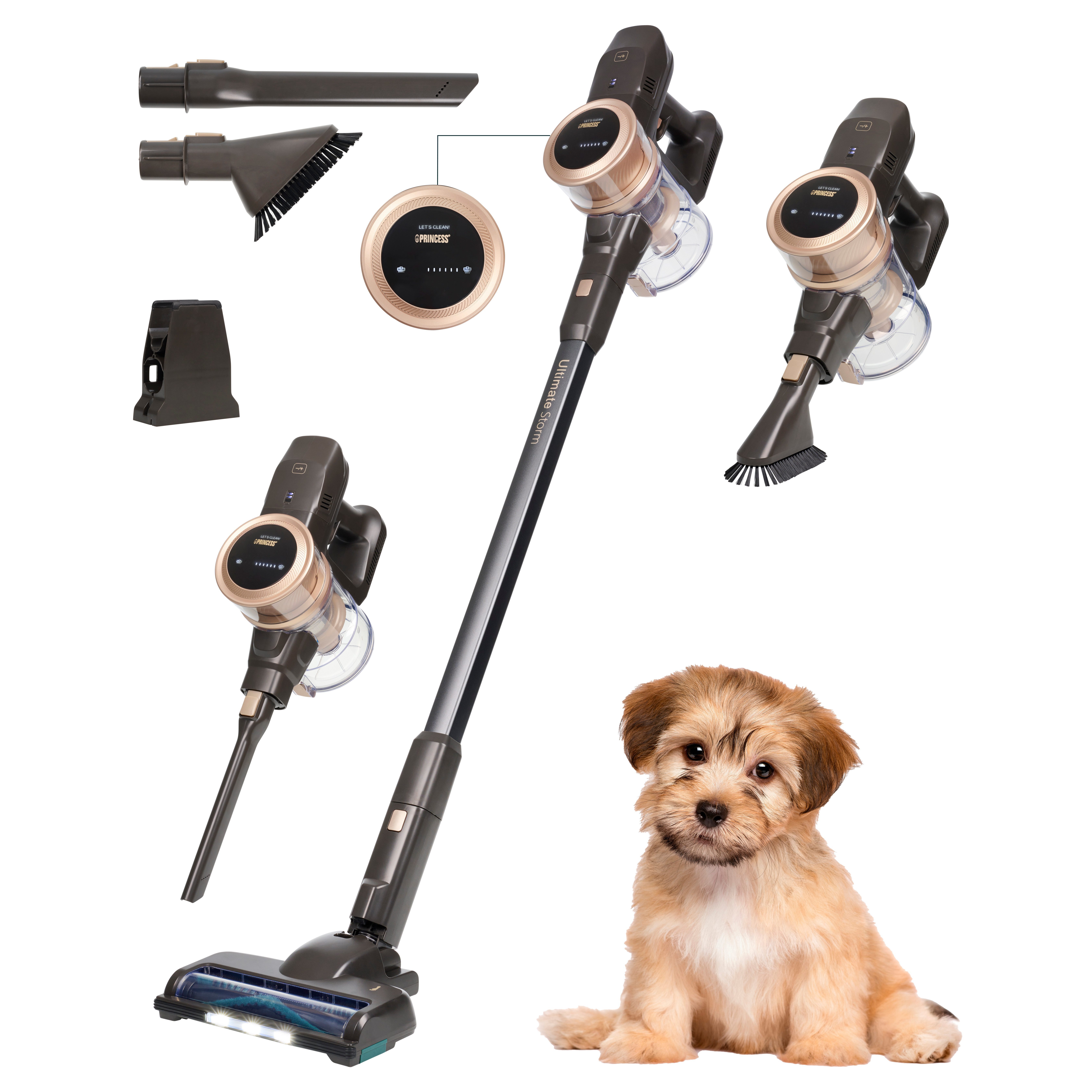 PRINCESS Bodenstaubsauger 01.339395.01.001, 300 W, Ultimate Storm - für Haustiere - BLDC - 3 Geschwindigkeitsstufen