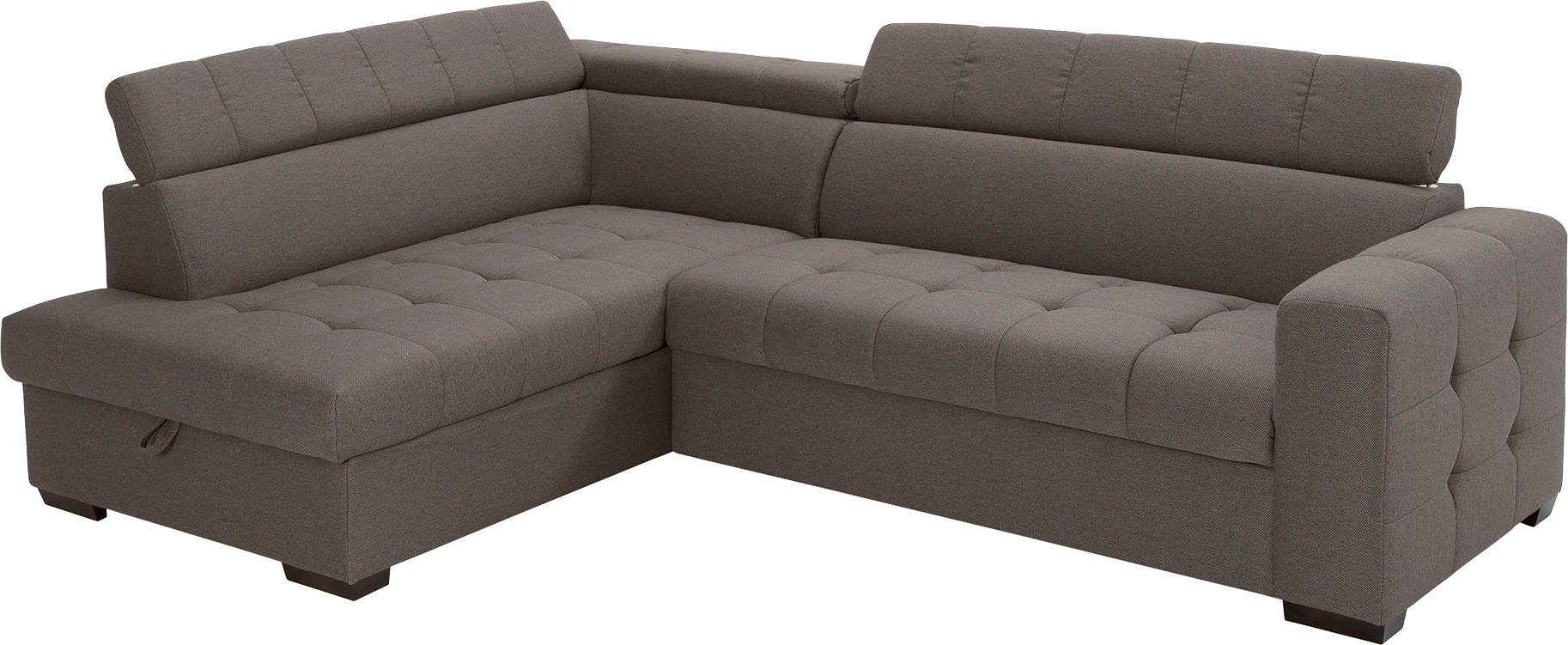 exxpo - sofa fashion Ecksofa Otusso, Steppung im Sitzbereich, Wahlweise mit Bettfunktion und Bettkasten | Ecksofas