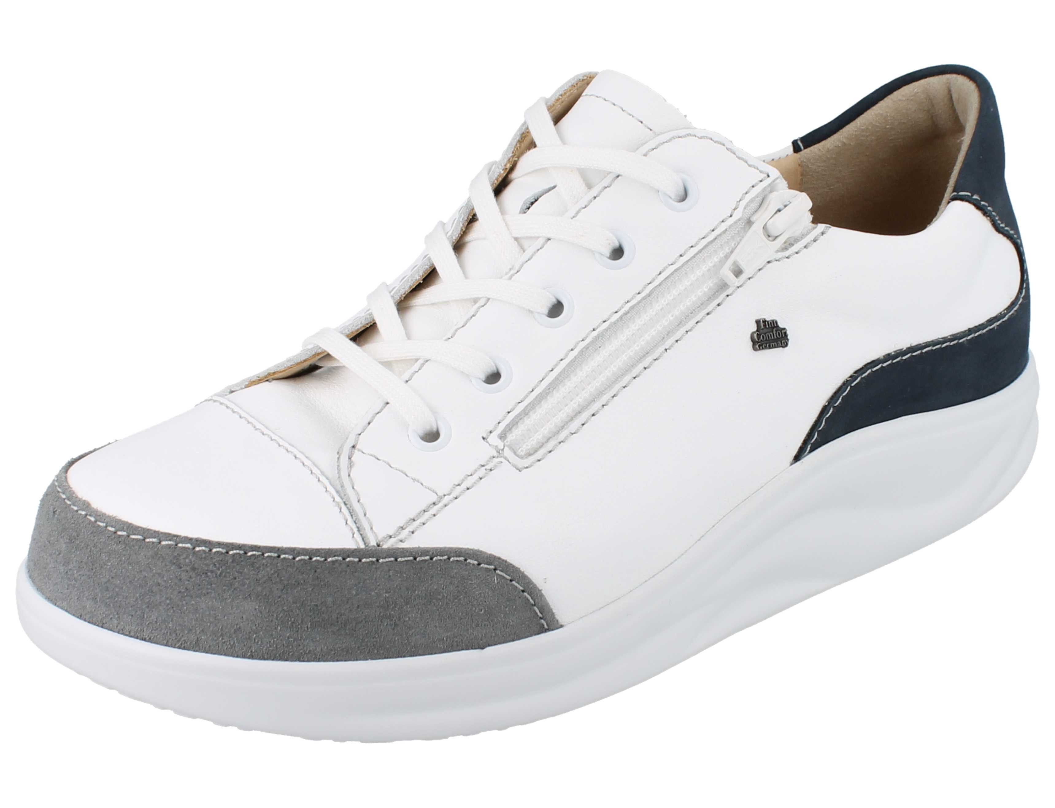 Finn Comfort FINN COMFORT FINNAMIC Hachiouji Damen Schnürschuhe weiss grau blau Schnürschuh Wechselfußbett