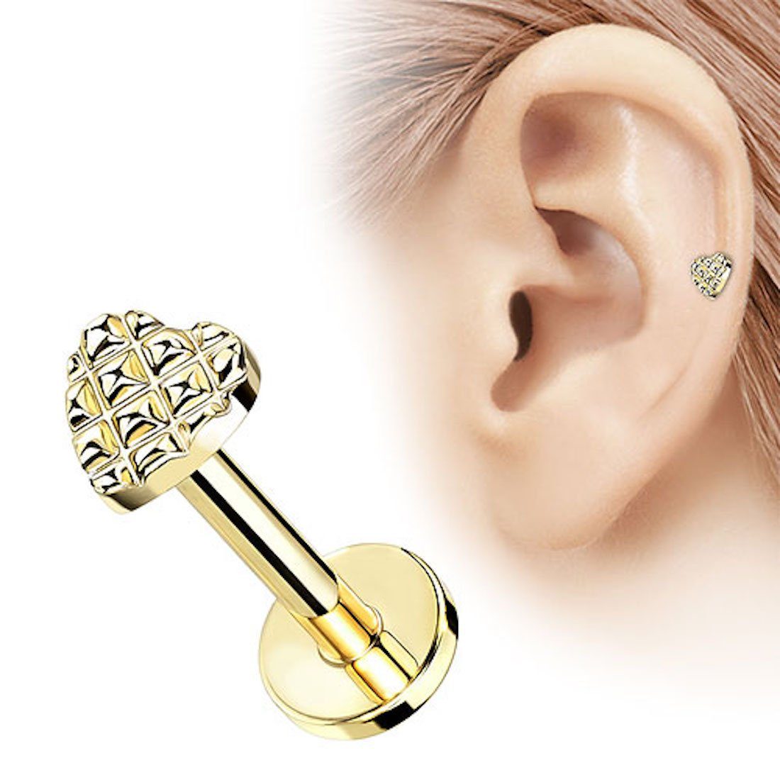 Piercing-Set Tragus Ohr Knorpel Helix Piercing Herz Muster