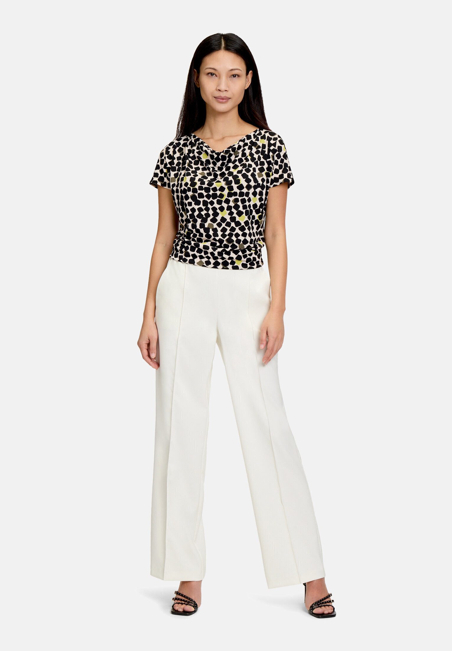Betty Barclay Kurzarmshirt Damen mit Wasserfallausschnitt (1-tlg) Material
