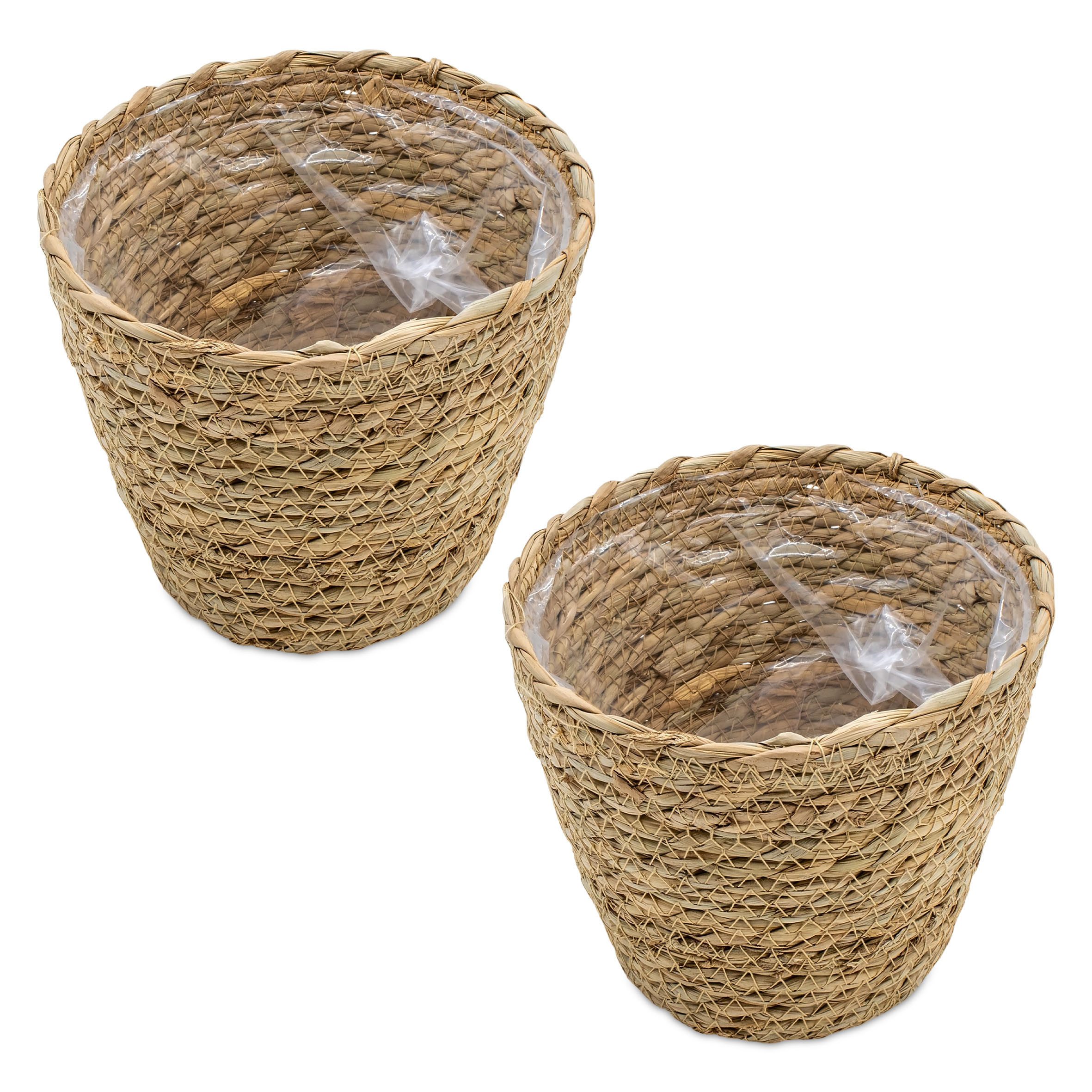 Blumentopf Seegraf Pflanztopf natur mit Folie