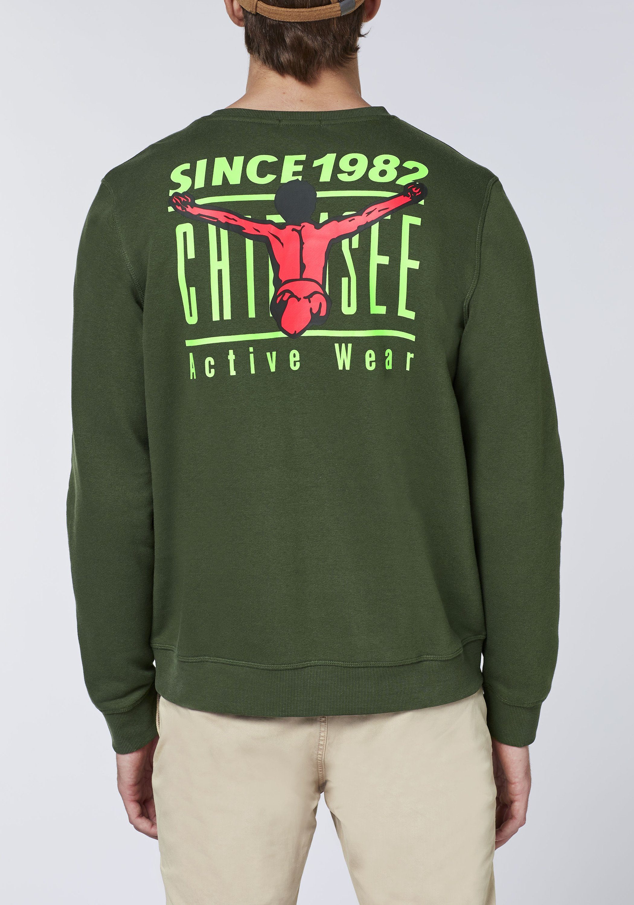 Kombu Green coolen Sweatshirt im 1 Retro-Design Sweatshirt 19-0417 Chiemsee