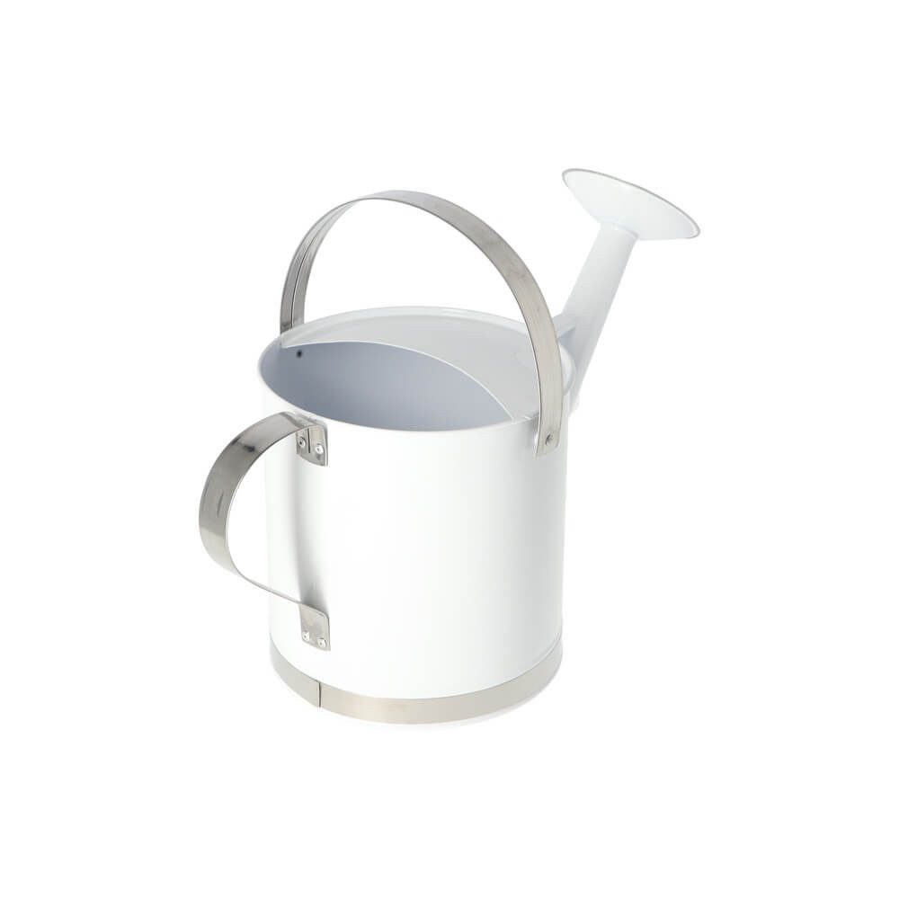 esschert design Gießkanne Gießkanne 5 Liter Landhaus Kanne Stil weiß silber aus Zink Metall