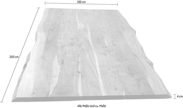 SIT Tischplatte, aus Massivholz Akazie, mit Baumkante-Otto