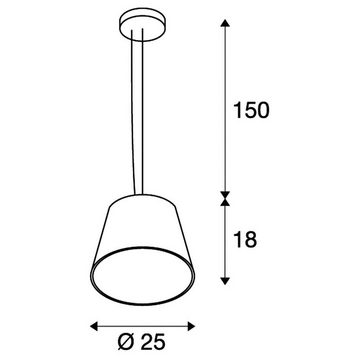 SLV Hängeleuchte Plastra Pendelleuchte, TCR-TSE, weiss, max. 11W, keine Angabe, Leuchtmittel enthalten: Nein, warmweiss, Hängeleuchte, Pendellampe, Pendelleuchte