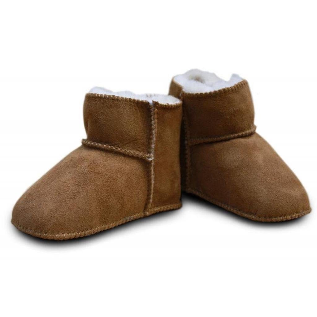 Heitmann Felle Heitmann Babylammfellschuhe mit Klettverschluss camel Krabbelschuh