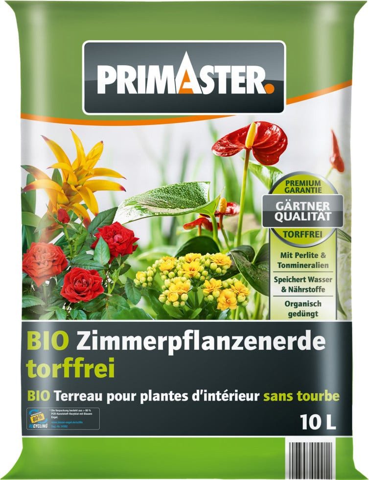 Primaster Spezialerde Primaster Bio Zimmerpflanzerde torffrei 10 L, Torffrei