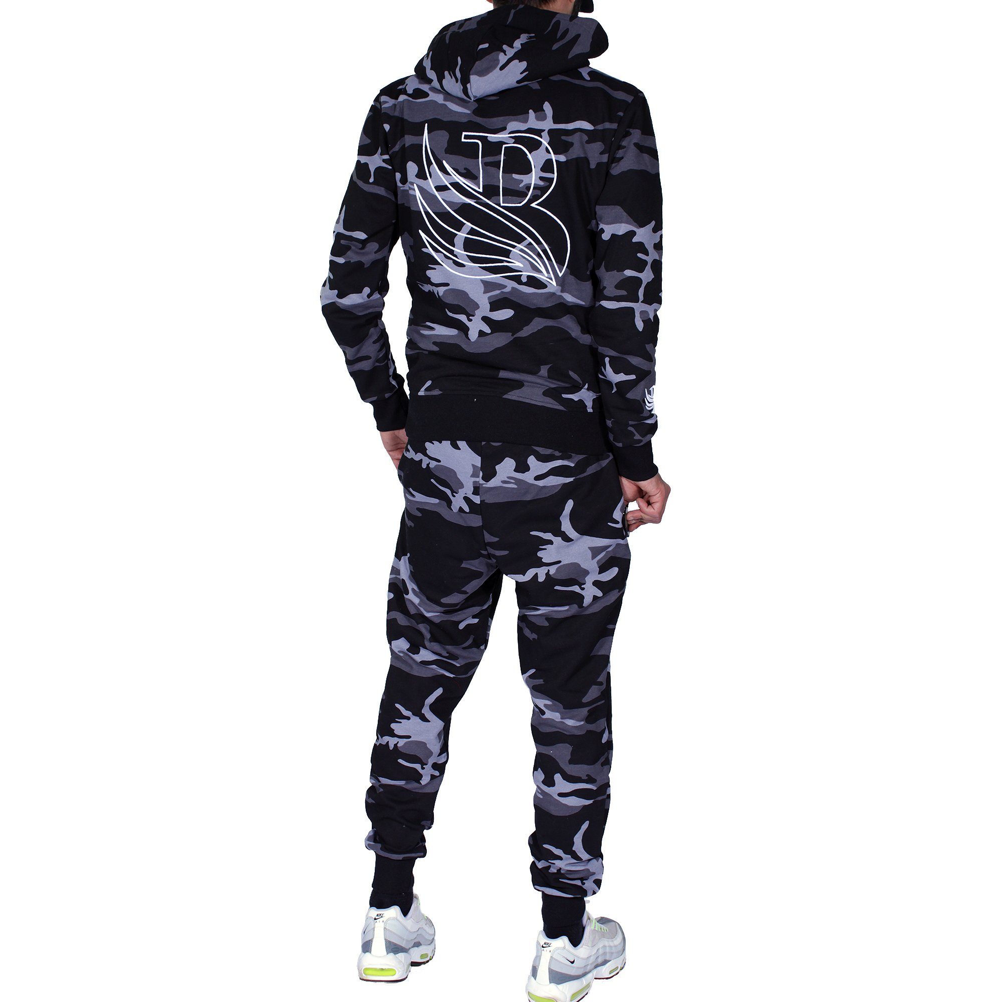 Freizeitanzug Streetwear Kapuze Camouflage_A Fitness Herren, Logo Outdoor Banco Banco Mit Sportanzug mit