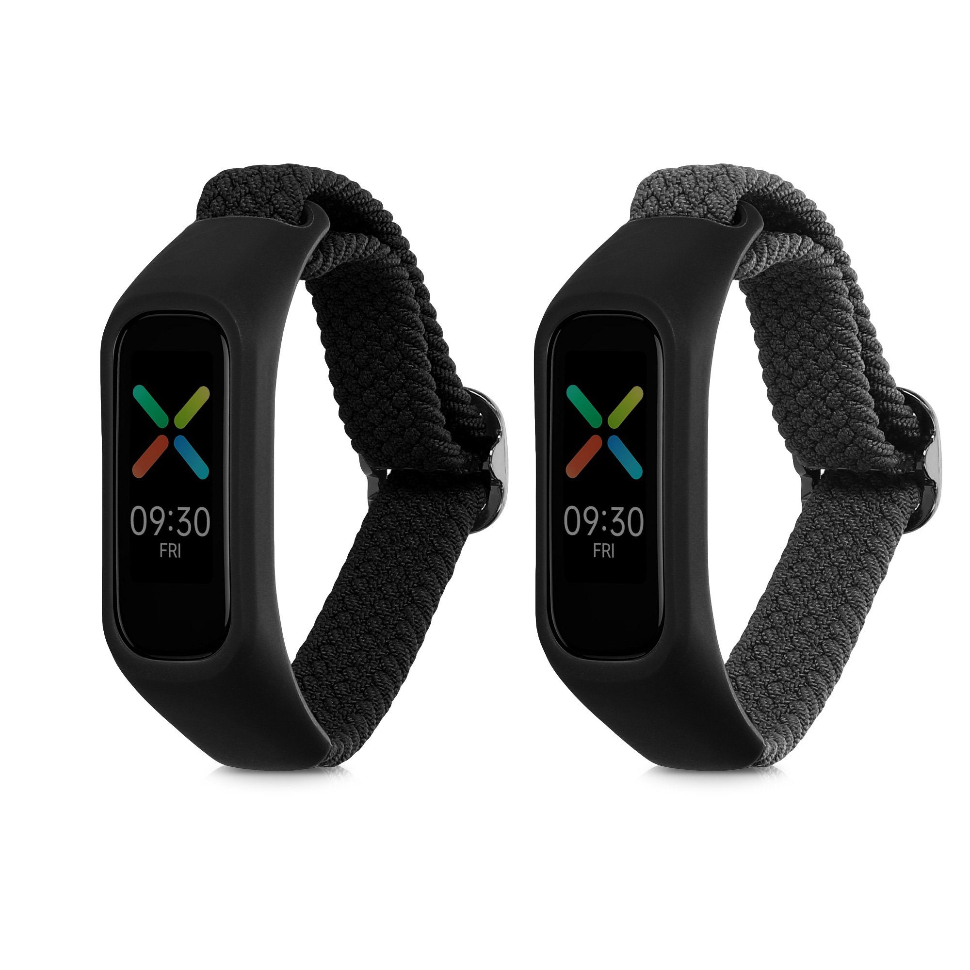 kwmobile Uhrenarmband 2x Uhrenarmband für Oppo Band Sport Armband, Fitnesstracker Band Set aus Nylon - Ersatzarmband Smartwatch