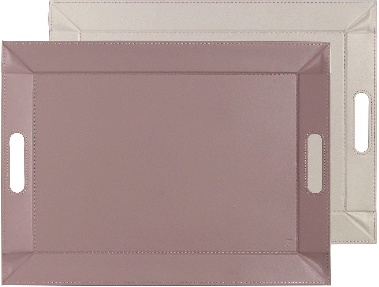 freeform Tablett DUO, 2-farbiges Wendetablett, Tablett und Tisch-Set in einem, wendbar, Kunstleder, (1-tlg), mit Doppelfunktion, pflegeleicht und kann platzsparend verstaut werden