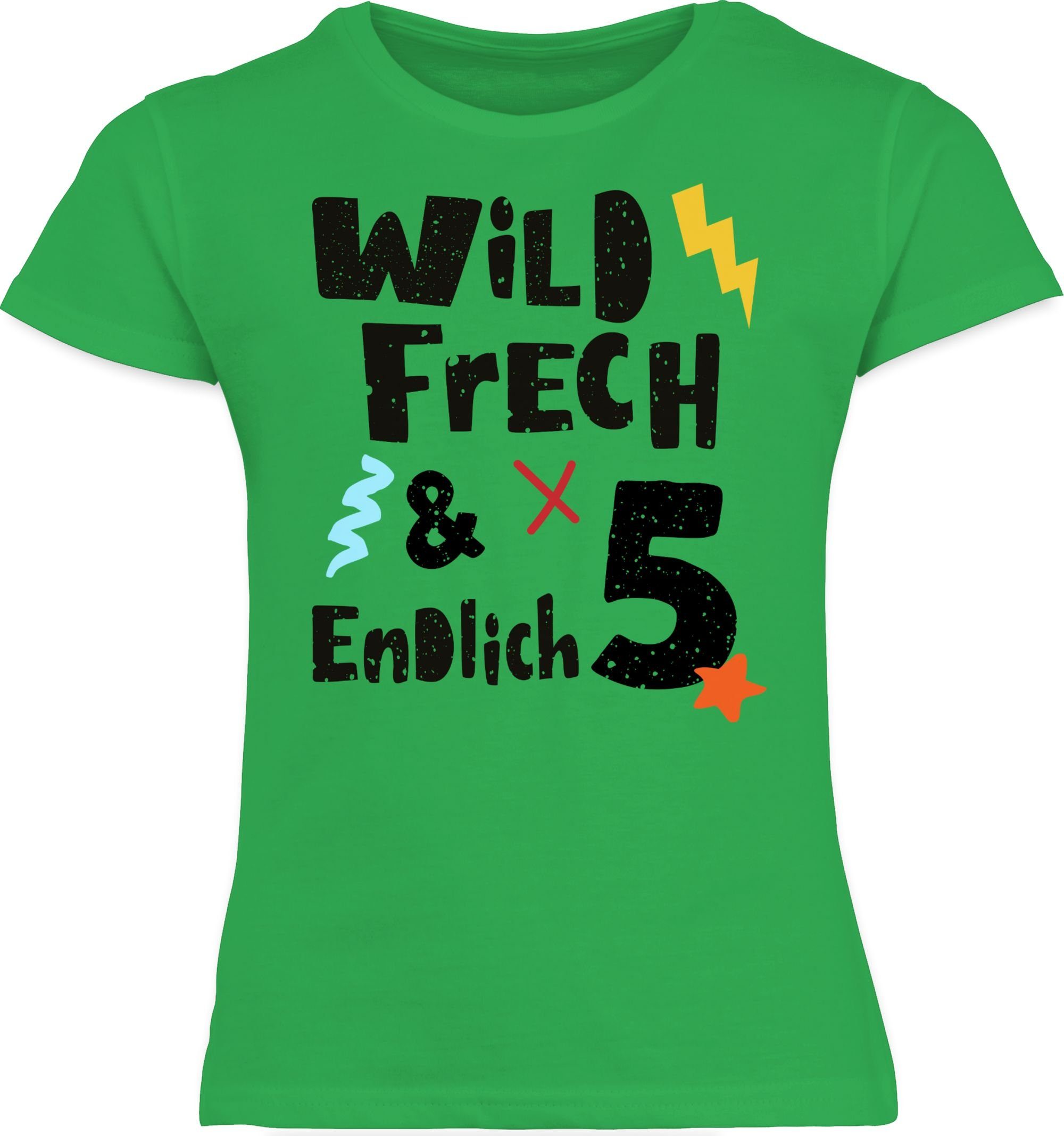 Shirtracer Kinder T-Shirt 'Wild Frech Und Endlich 3' - 3. Geburtstag, Jungen, Grau Meliert
