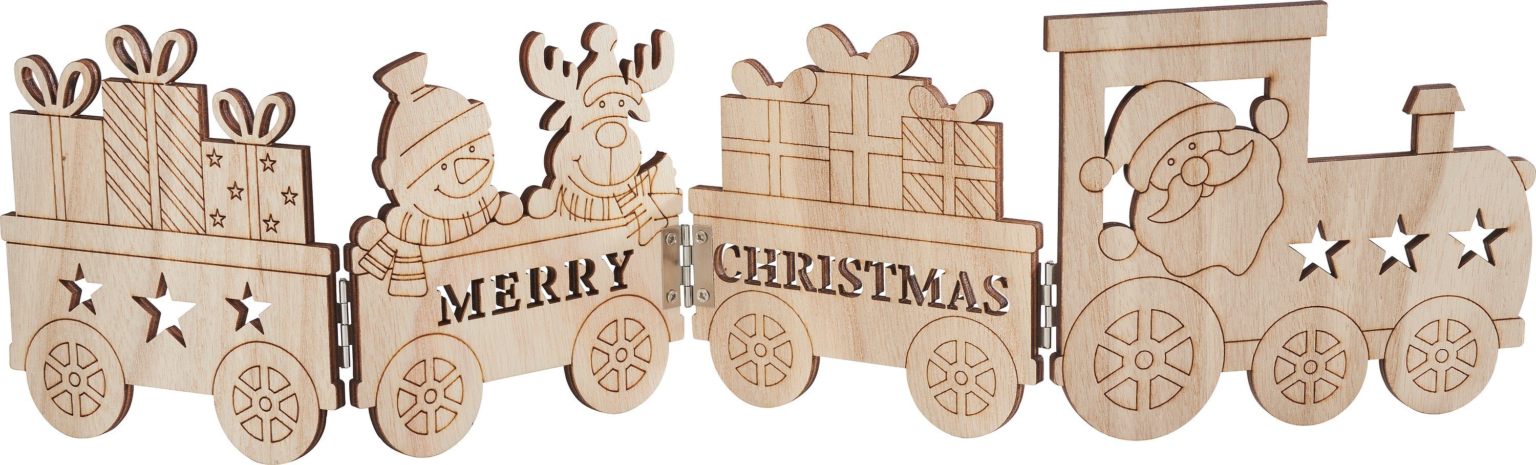 Dekoobjekt Weihnachtszug, Holz-Silhouette 12 cm VBS 47,5 cm x