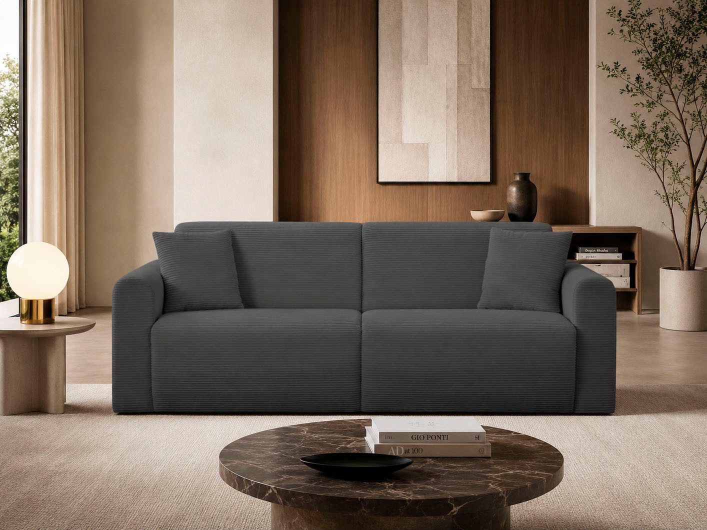 OTTO home 3-Sitzer JONAA Schlafsofa 225 cm, Liegefläche 105/187 cm, softer Cord-Bezug
