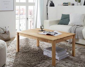 MCA furniture Couchtisch Alfons (Wohnzimmertisch aus geölter Wildeiche, vollmassiv, 105 x 65 cm), keilverzinkt