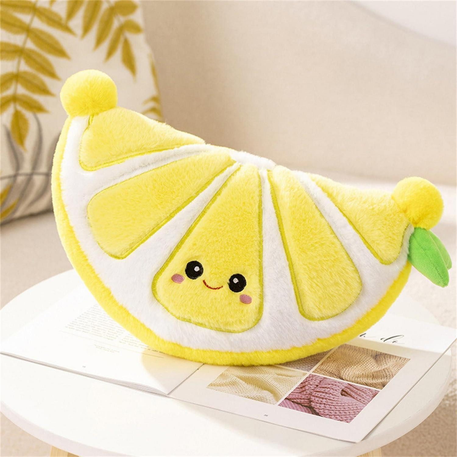 LuxusKollektion Kuscheltier Plüschkissen Wassermelone Kuscheltier Kinder Geschenk Zitrone