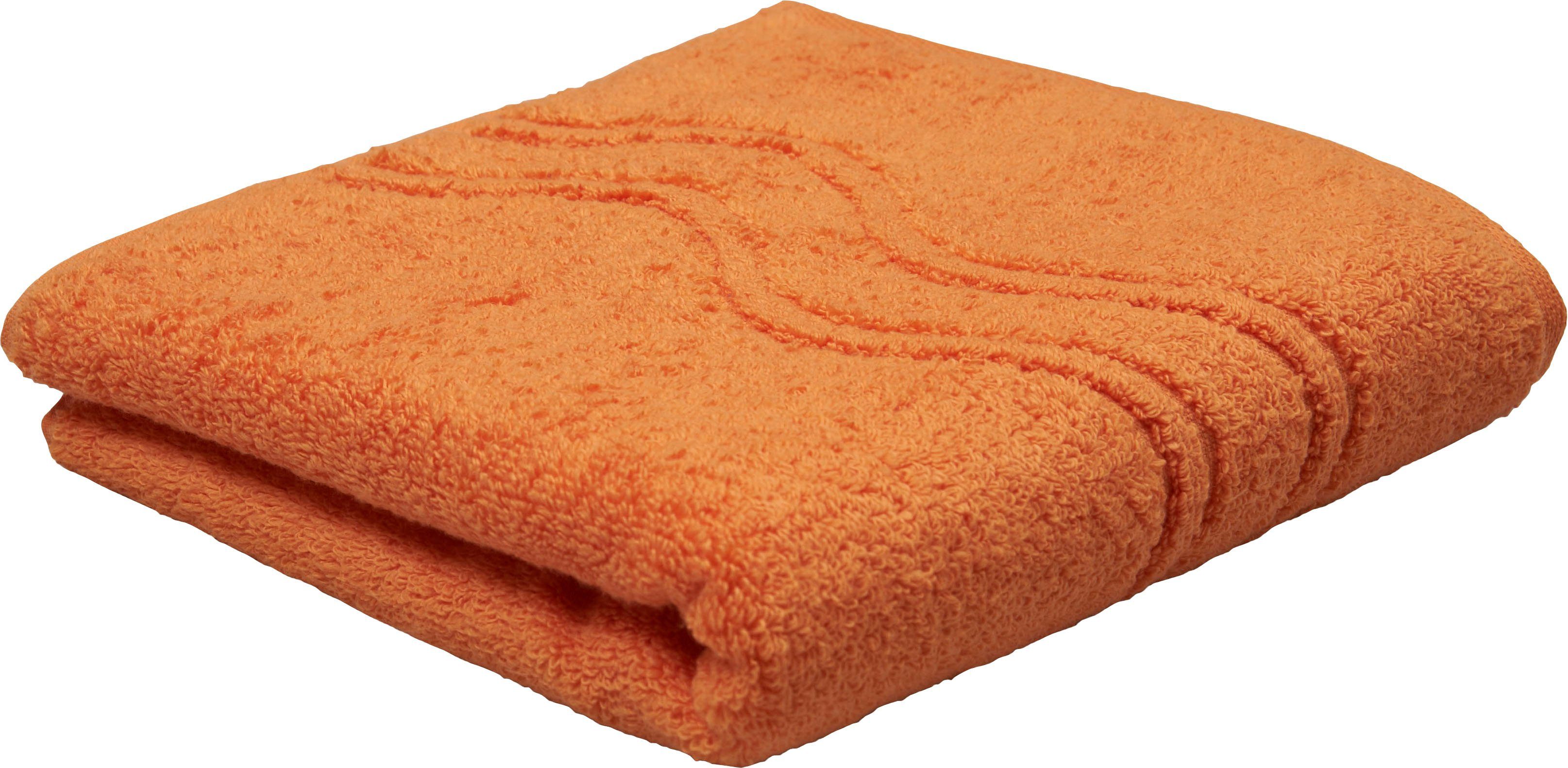 ROSS Handtuch Cashmere, Frottier mit Wellenbordüre (2-St), orange