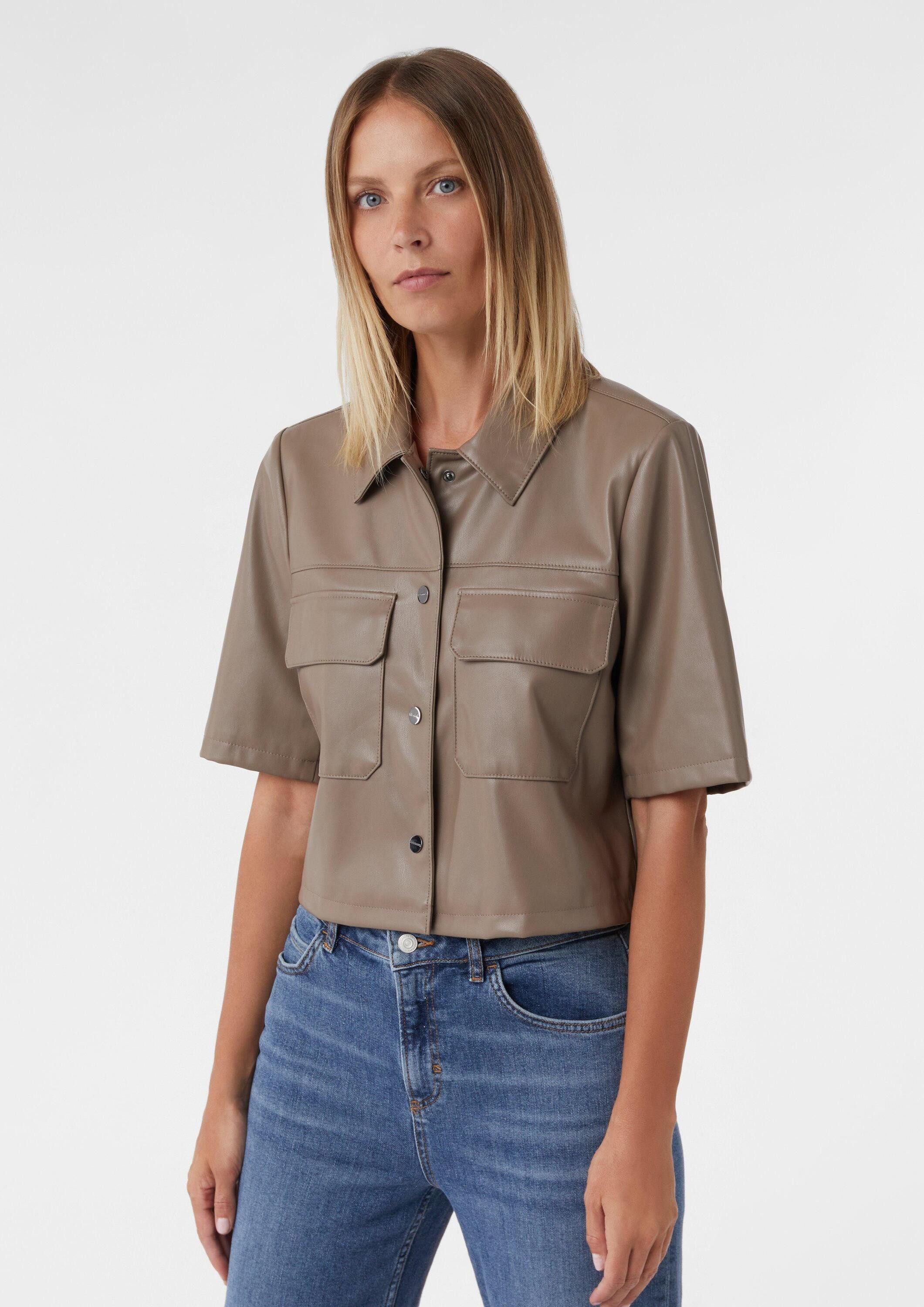 comma Funktionsjacke Indoor-Jacke Kurze Jacke in Lederoptik günstig online kaufen