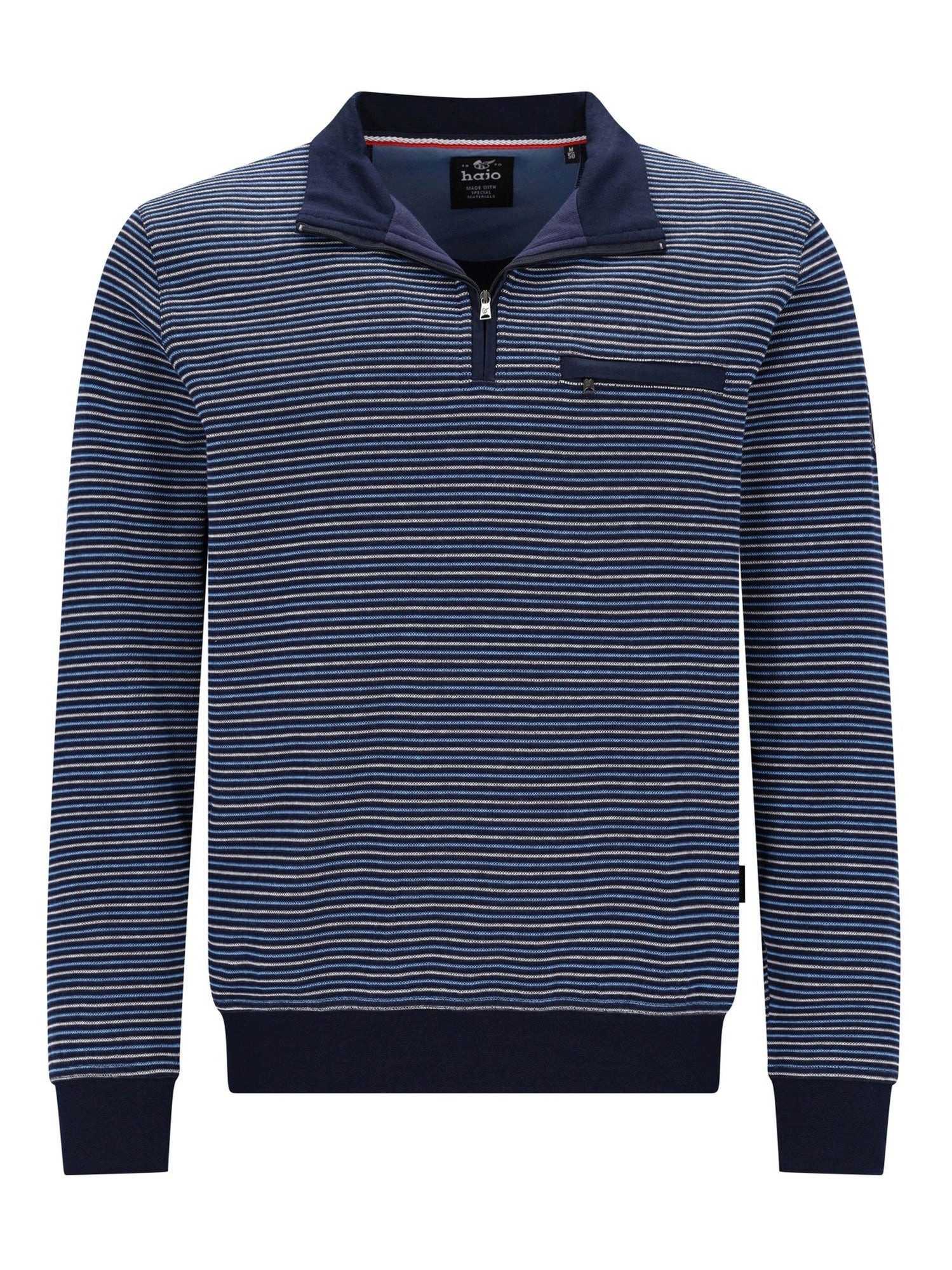 Hajo Sweatshirt Sweatshirt mit Finelinerstreifen allover in stay fresh-Qualität